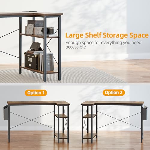 BEXEVUE Computer Desk with Power Outlets - craques