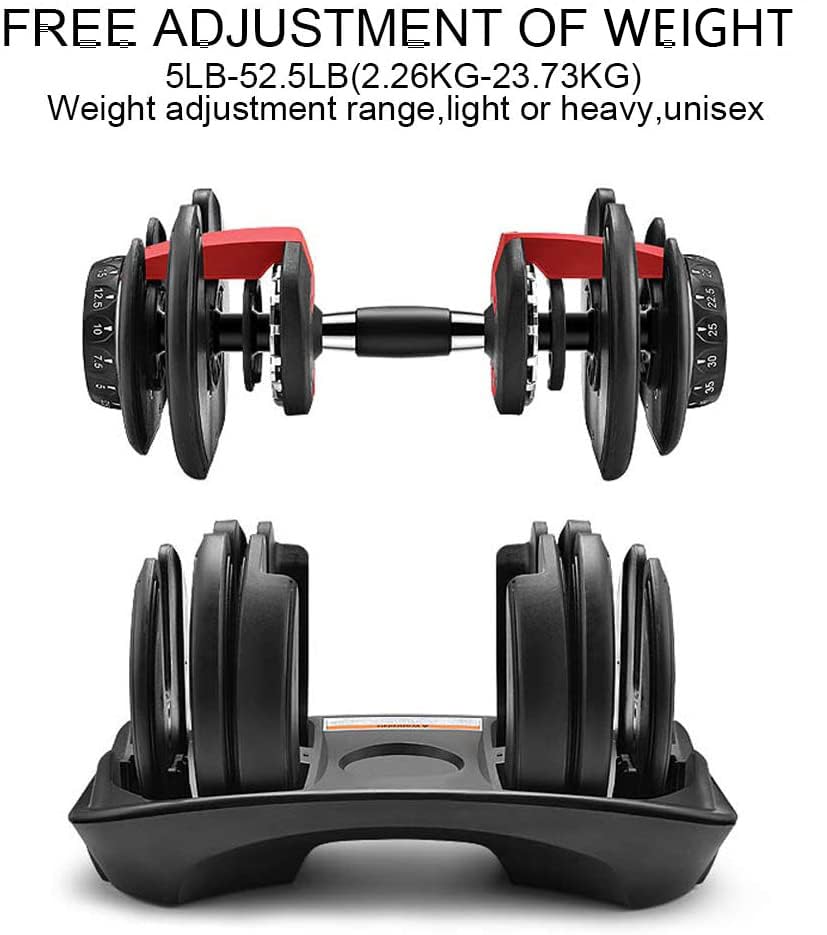 IMFit 5lb-52.5lb Adjustable Dumbbells Single/Pair (Set of 2) with Free Hand Grip