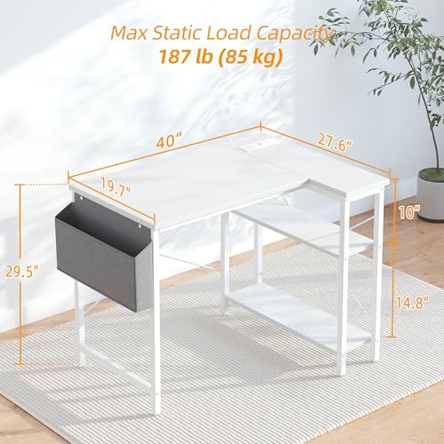 BEXEVUE Computer Desk with Power Outlets