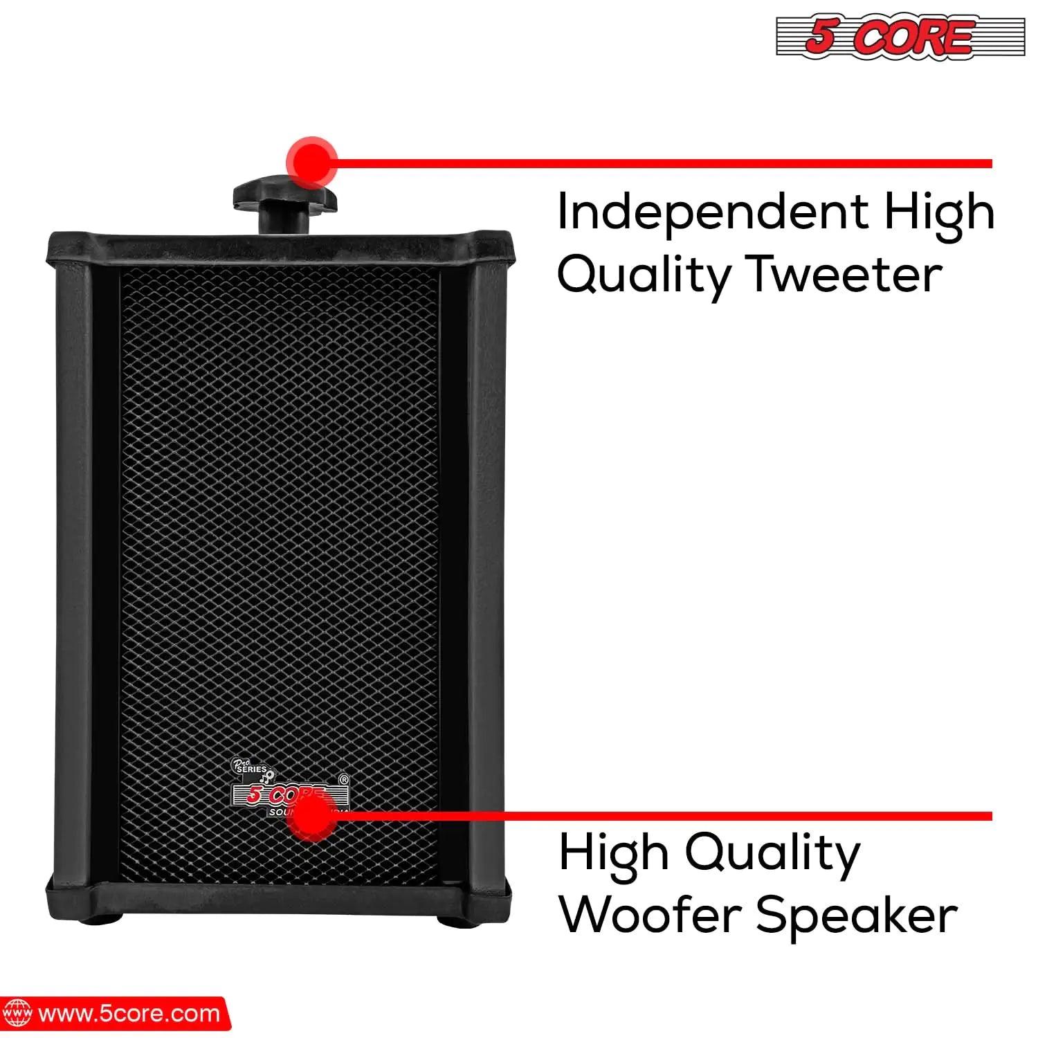 Craques outdoor stereo wall speakers with independent high quality tweeter and woofer speaker