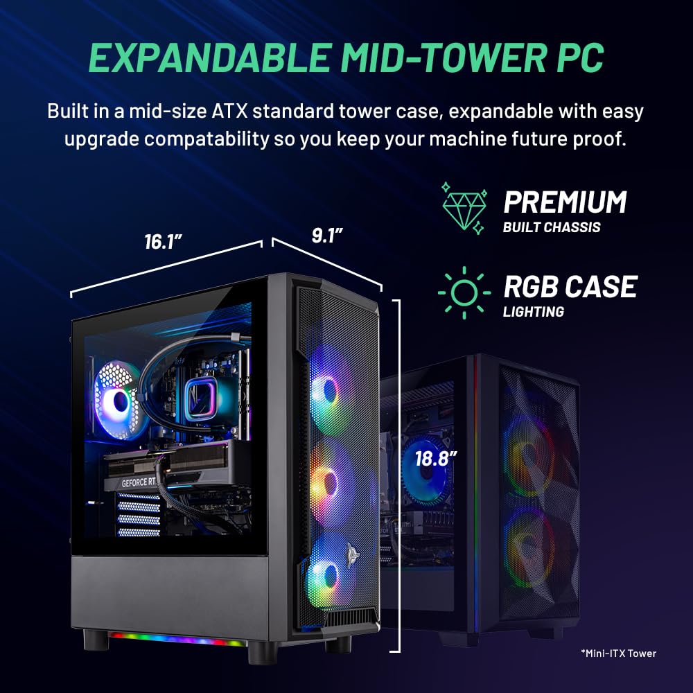 Skytech Gaming Archangel Gaming PC Desktop – AMD Ryzen 5 7600X 4.7 GHz, NVIDIA RTX 4060 Ti