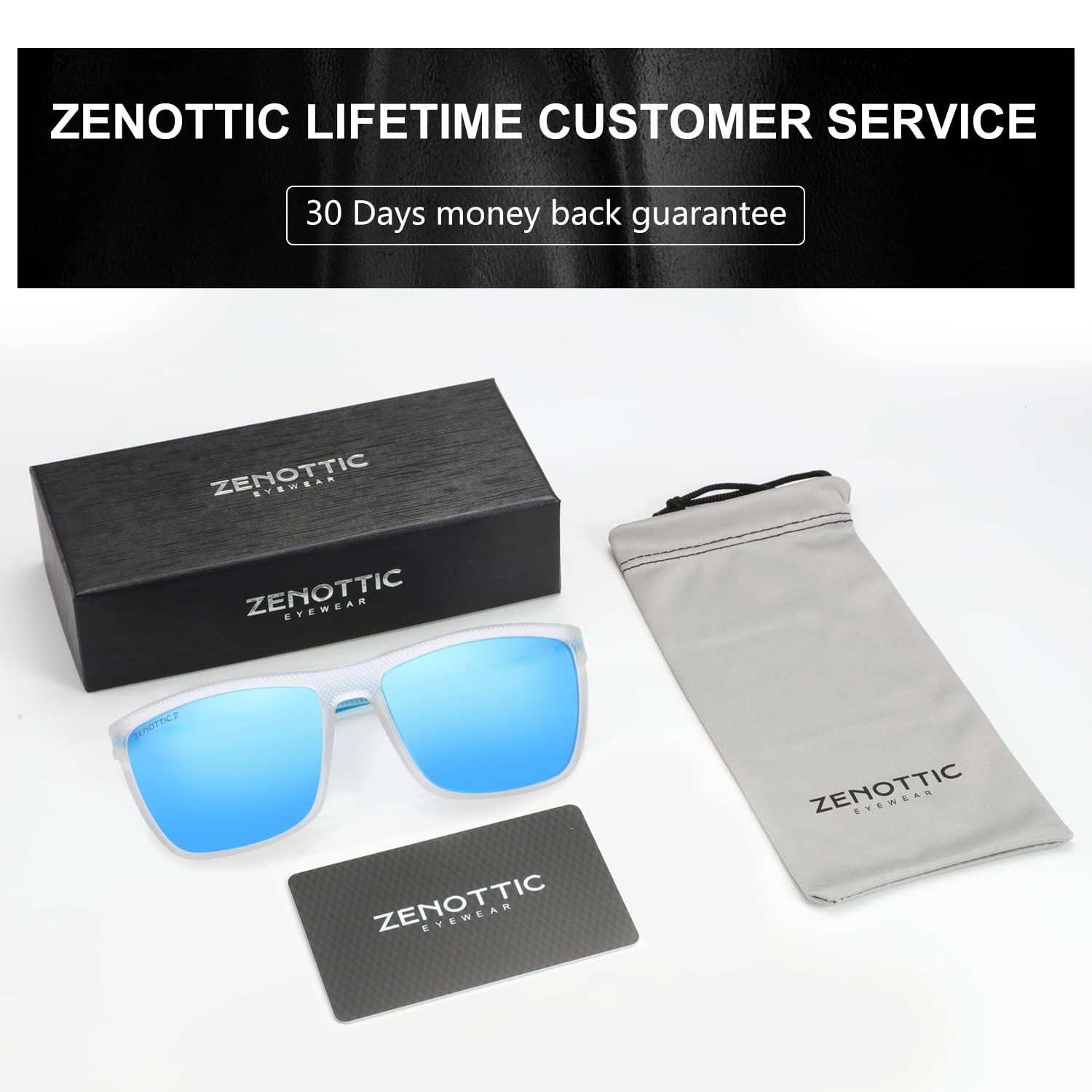 ZENOTTIC Polarized Sunglasses for Men Lightweight TR90 Frame UV400 Protection Square Sun Glasses craques
