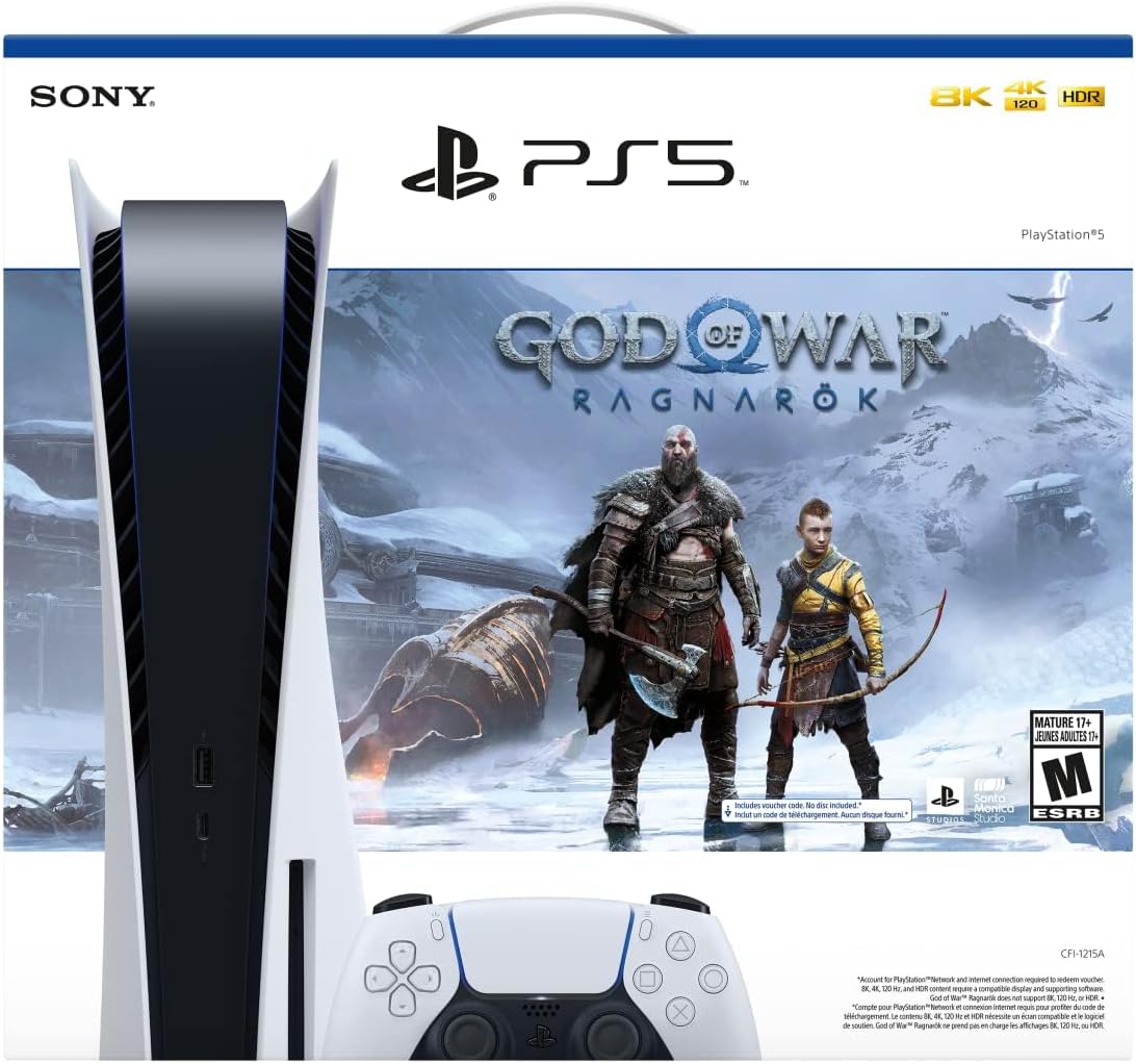 PlayStation 5 Console - Disc Edition - God of War Ragnarök Bundle