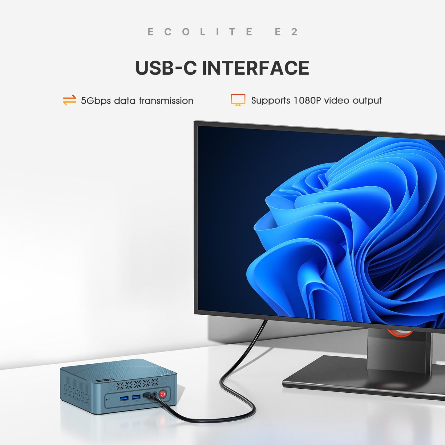 BOSGAME P4 Gaming Mini PC Ryzen 7 5700U 32GB RAM 1TB NVMe M.2 2280 SSD Windows 11 Pro Mini Computers