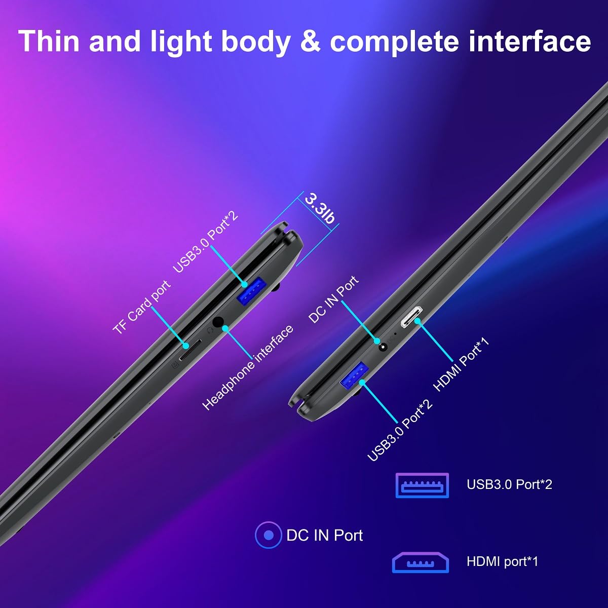 15.6 inch Laptop - 16GB RAM LPDDR4 512GB SSD Laptop Computer - craques