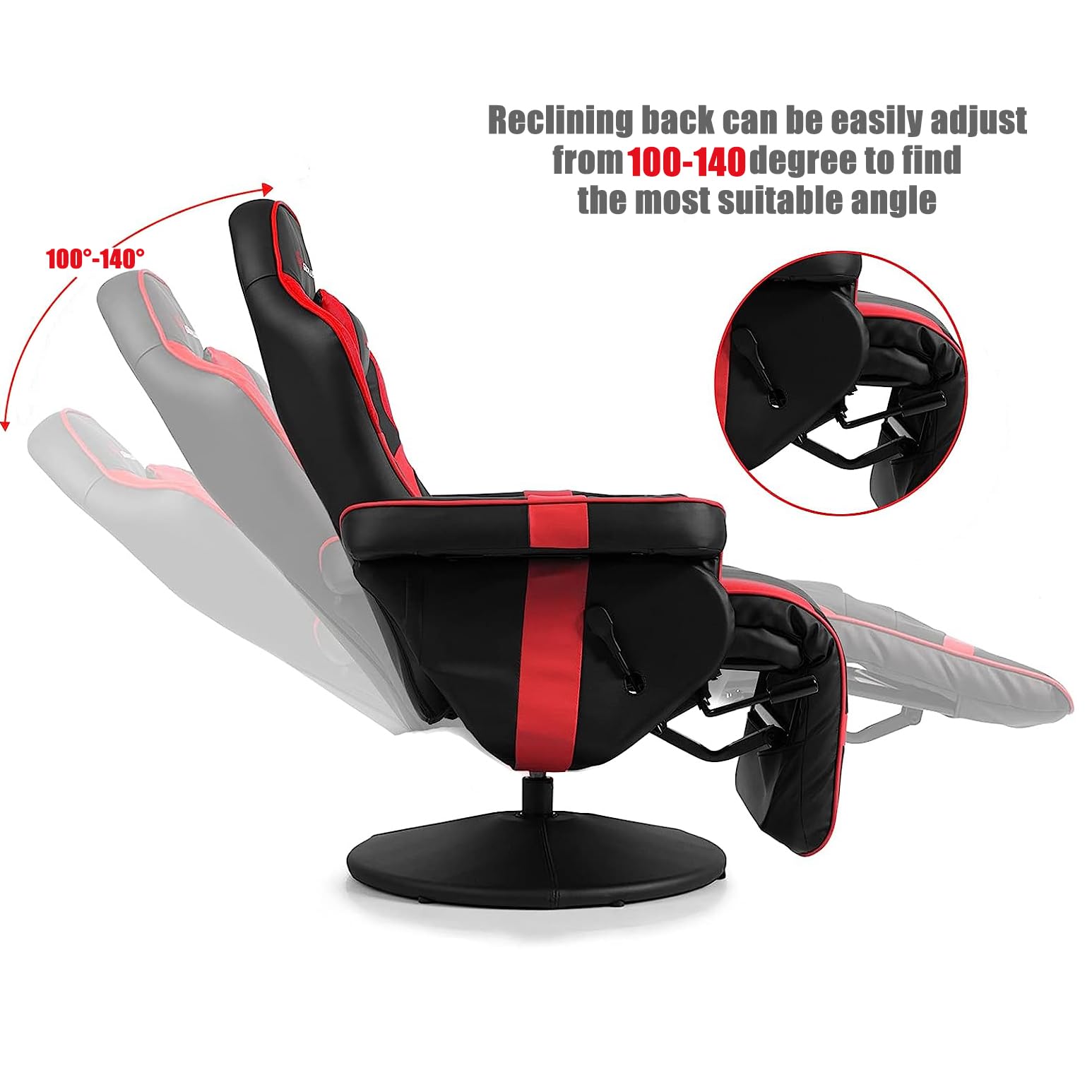 POWERSTONE Gaming Recliner, Adjustable Massage Gaming Chair - craques