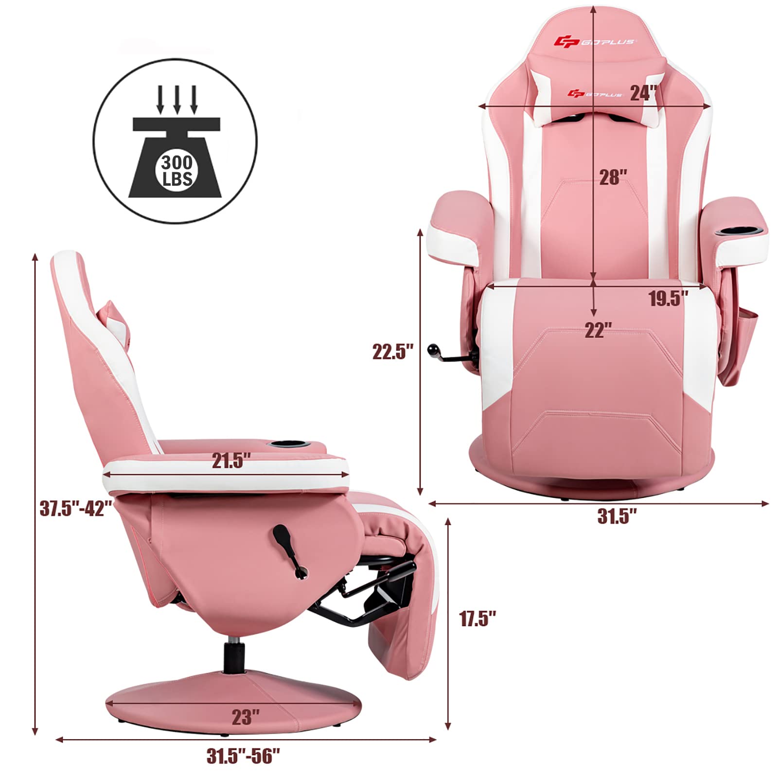 POWERSTONE Gaming Recliner, Adjustable Massage Gaming Chair - craques