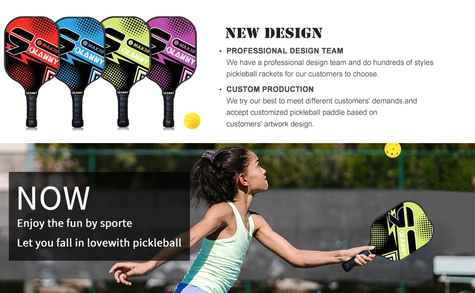 Graphite Pickleball Paddles 4 Pack - Premium Rackets Fiber Face - craques