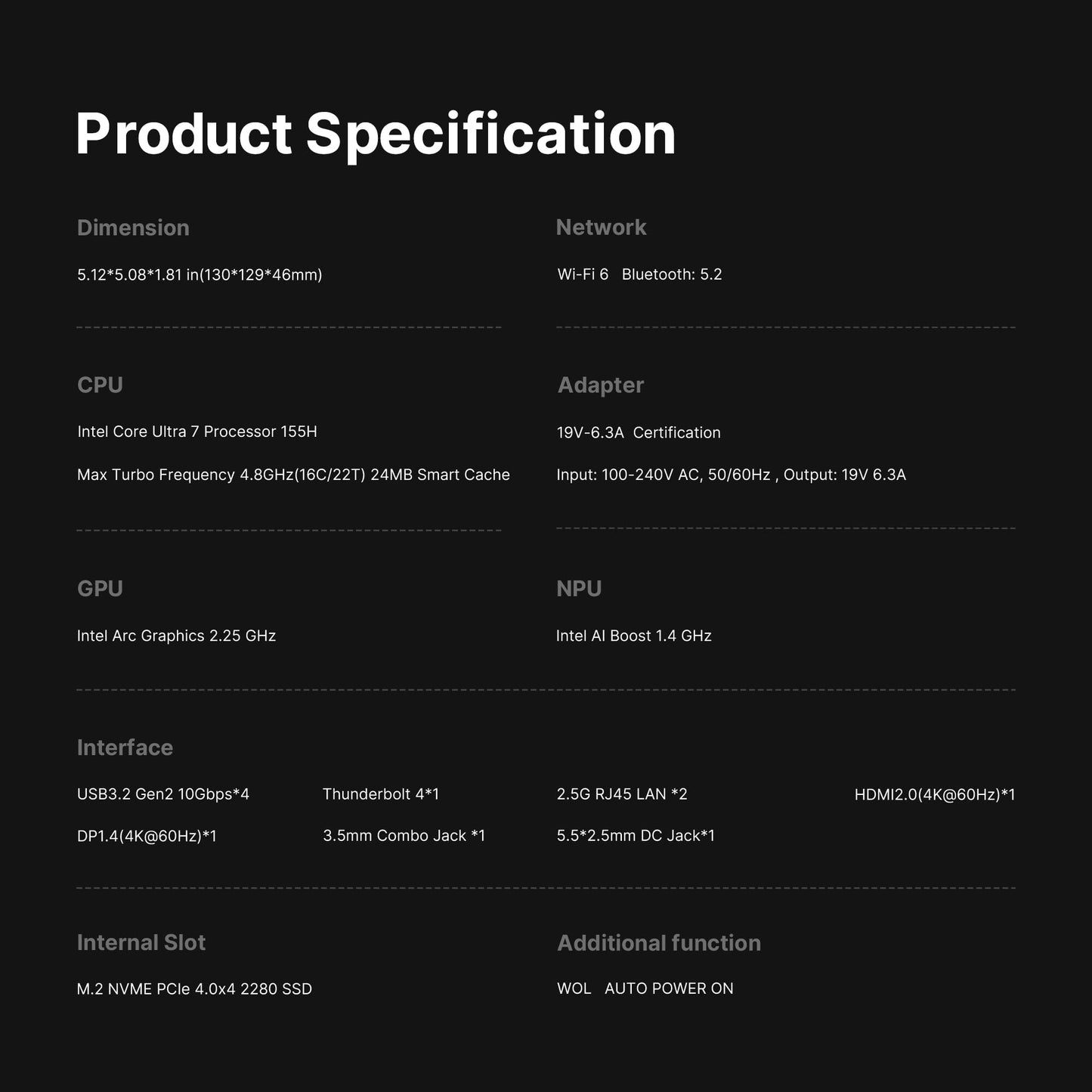 BOSGAME P4 Gaming Mini PC Ryzen 7 5700U 32GB RAM 1TB NVMe M.2 2280 SSD Windows 11 Pro Mini Computers