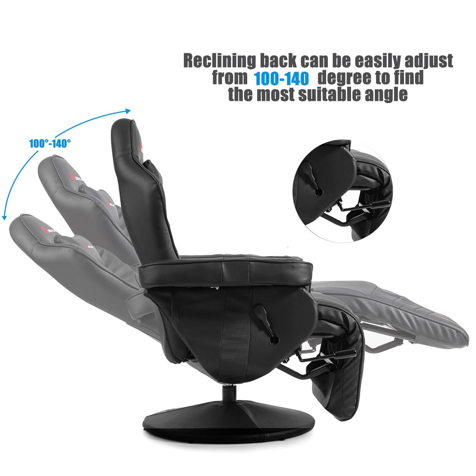 POWERSTONE Gaming Recliner, Adjustable Massage Gaming Chair - craques