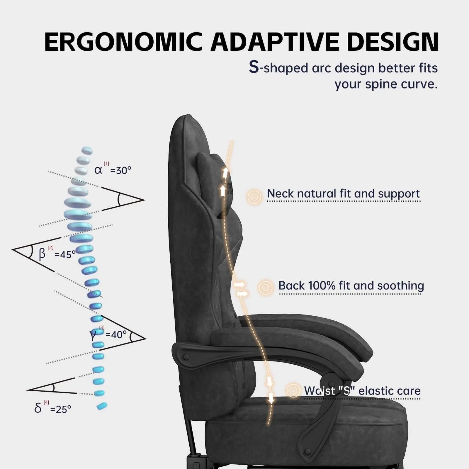 PZDO Gaming Chairs for Adults, Ergonomic Gaming Chair Computer Chair with Footrest - craques
