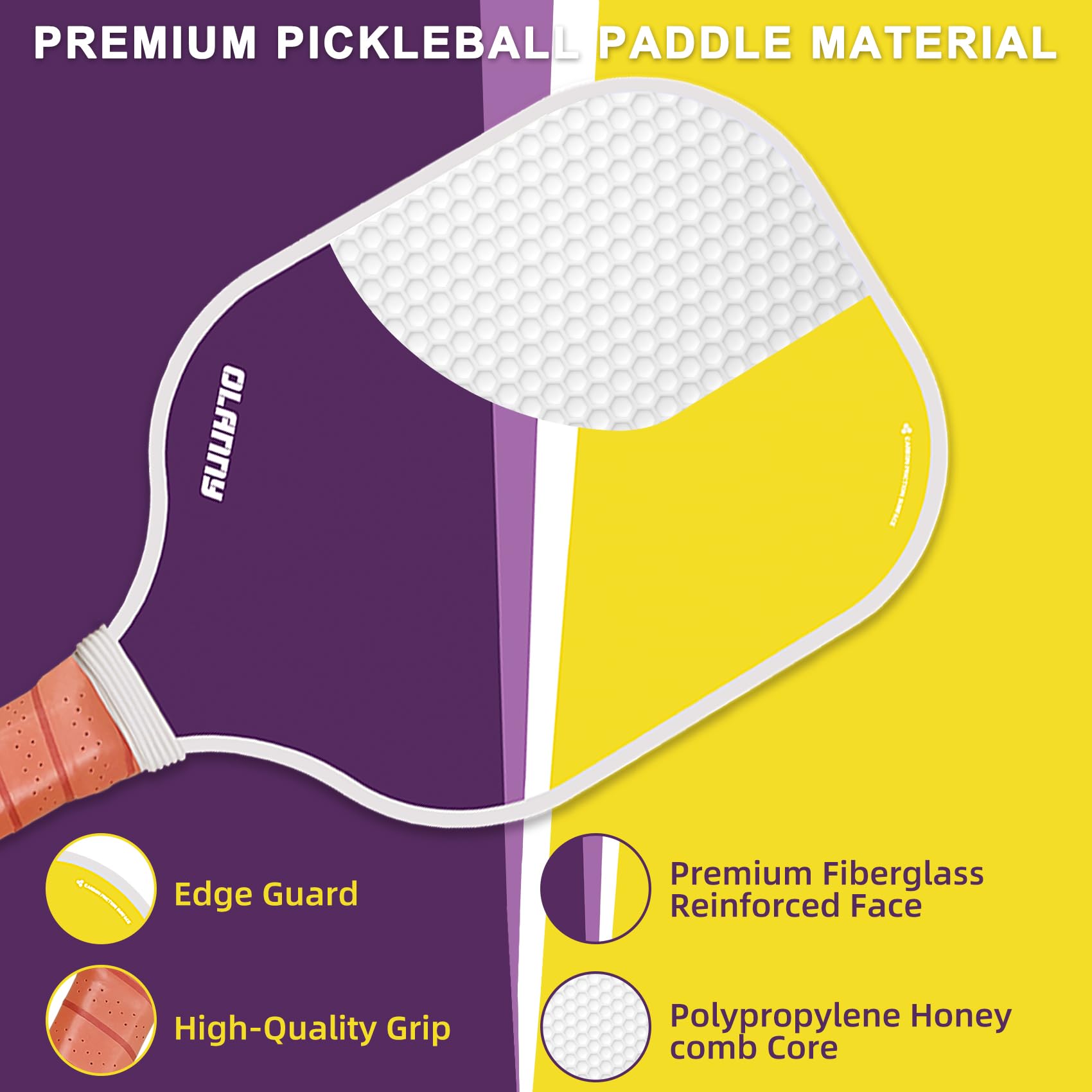 Graphite Pickleball Paddles 4 Pack - Premium Rackets Fiber Face - craques