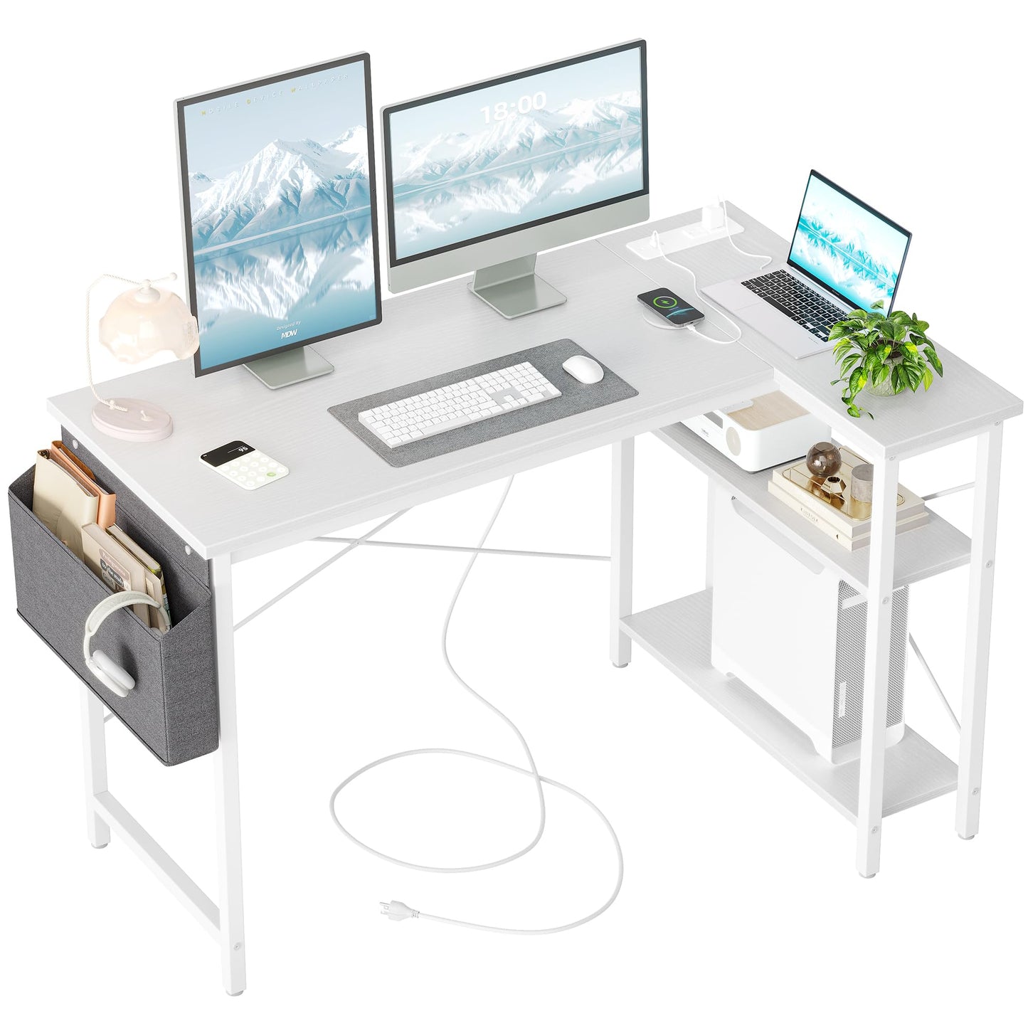 BEXEVUE Computer Desk with Power Outlets