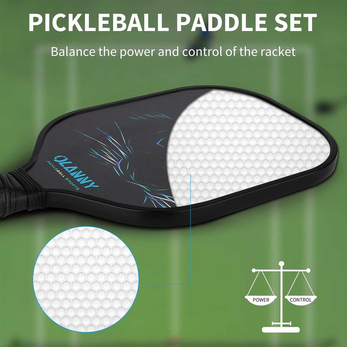 Graphite Pickleball Paddles 4 Pack - Premium Rackets Fiber Face