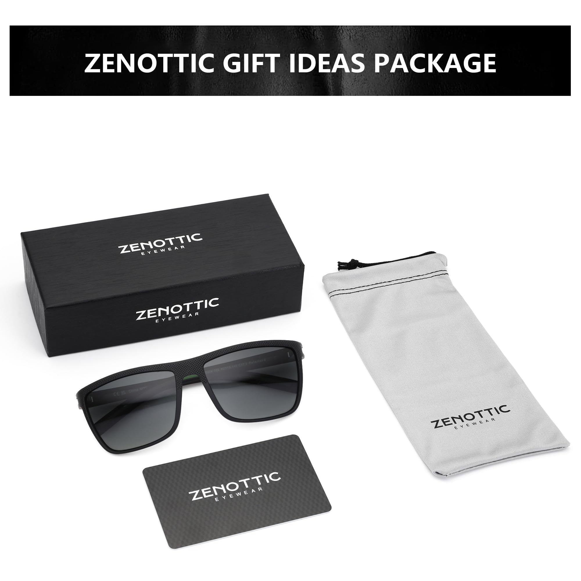 ZENOTTIC Polarized Sunglasses for Men Lightweight TR90 Frame UV400 Protection Square Sun Glasses craques