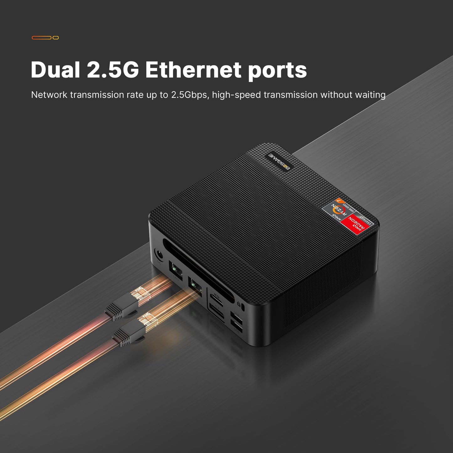 BOSGAME P4 Gaming Mini PC Ryzen 7 5700U 32GB RAM 1TB NVMe M.2 2280 SSD Windows 11 Pro Mini Computers