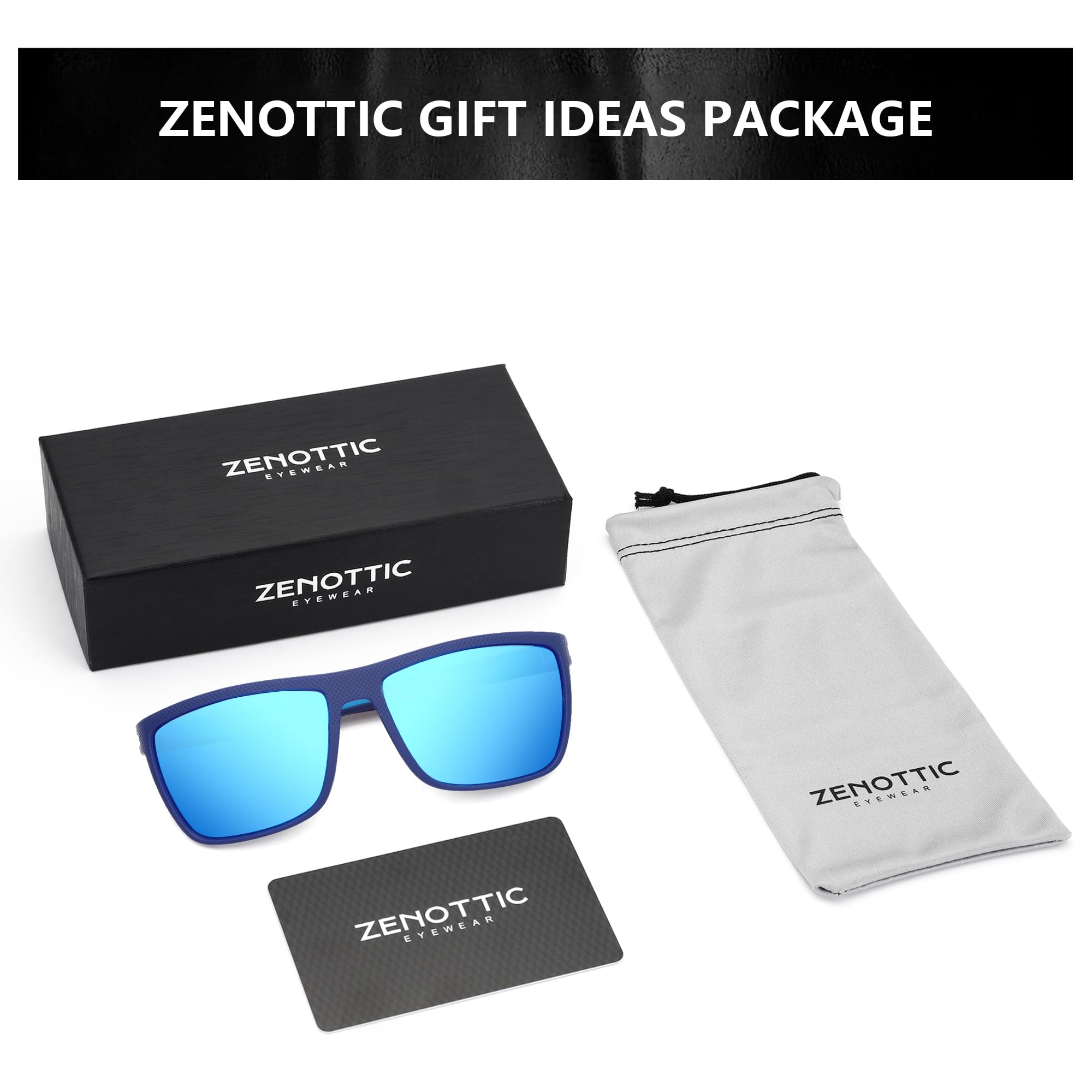 ZENOTTIC Polarized Sunglasses for Men Lightweight TR90 Frame UV400 Protection Square Sun Glasses craques