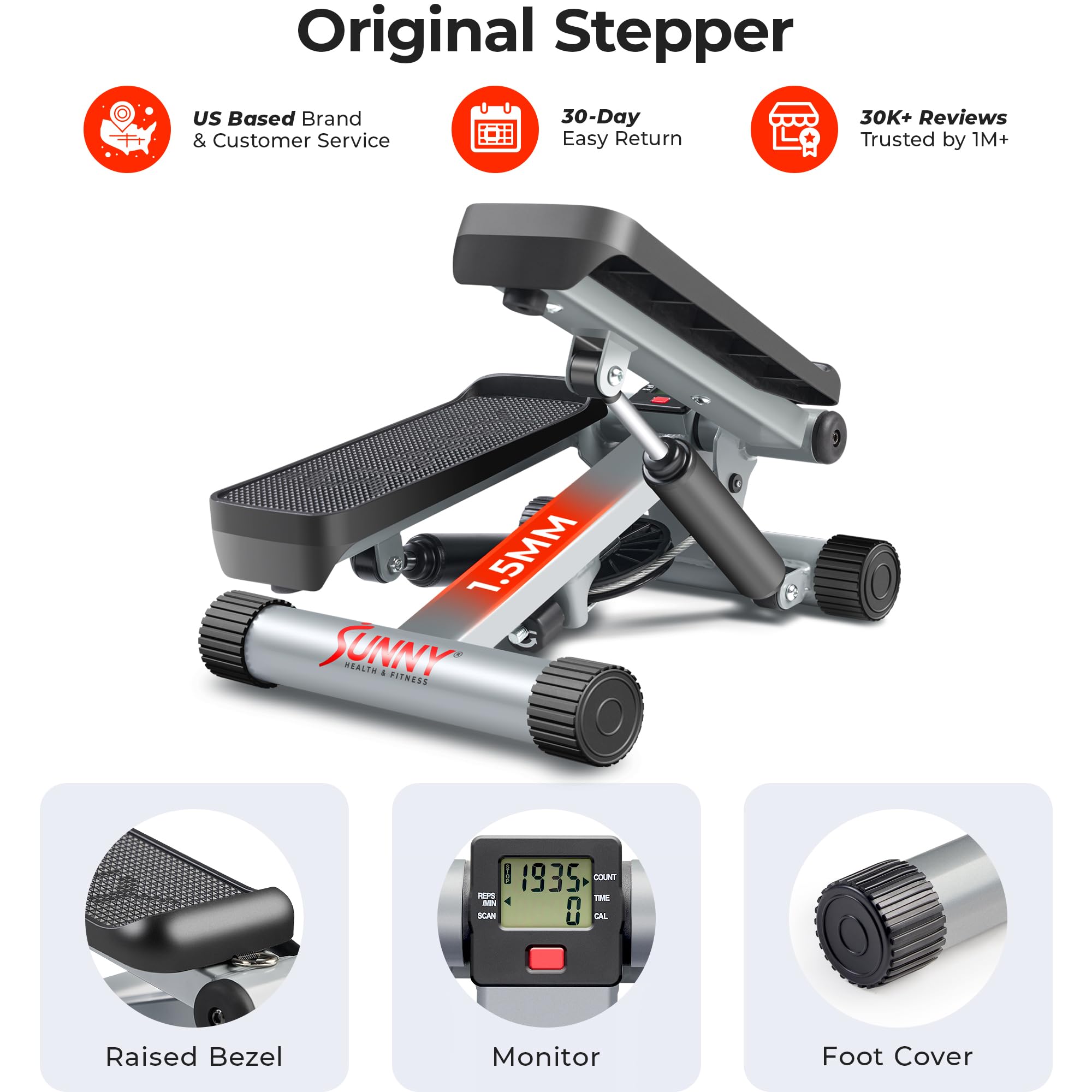 Sunny Health & Fitness Mini Stepper for Exercise at Home - craques