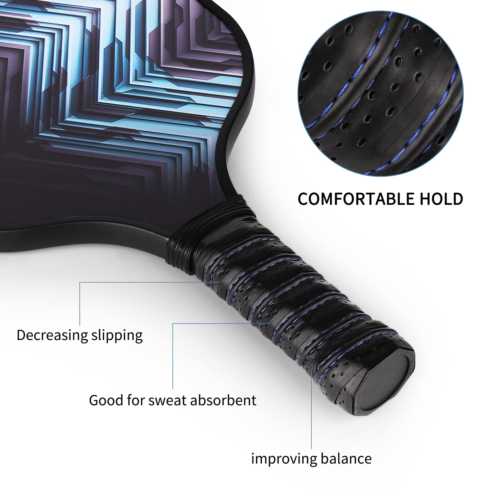 Graphite Pickleball Paddles 4 Pack - Premium Rackets Fiber Face - craques