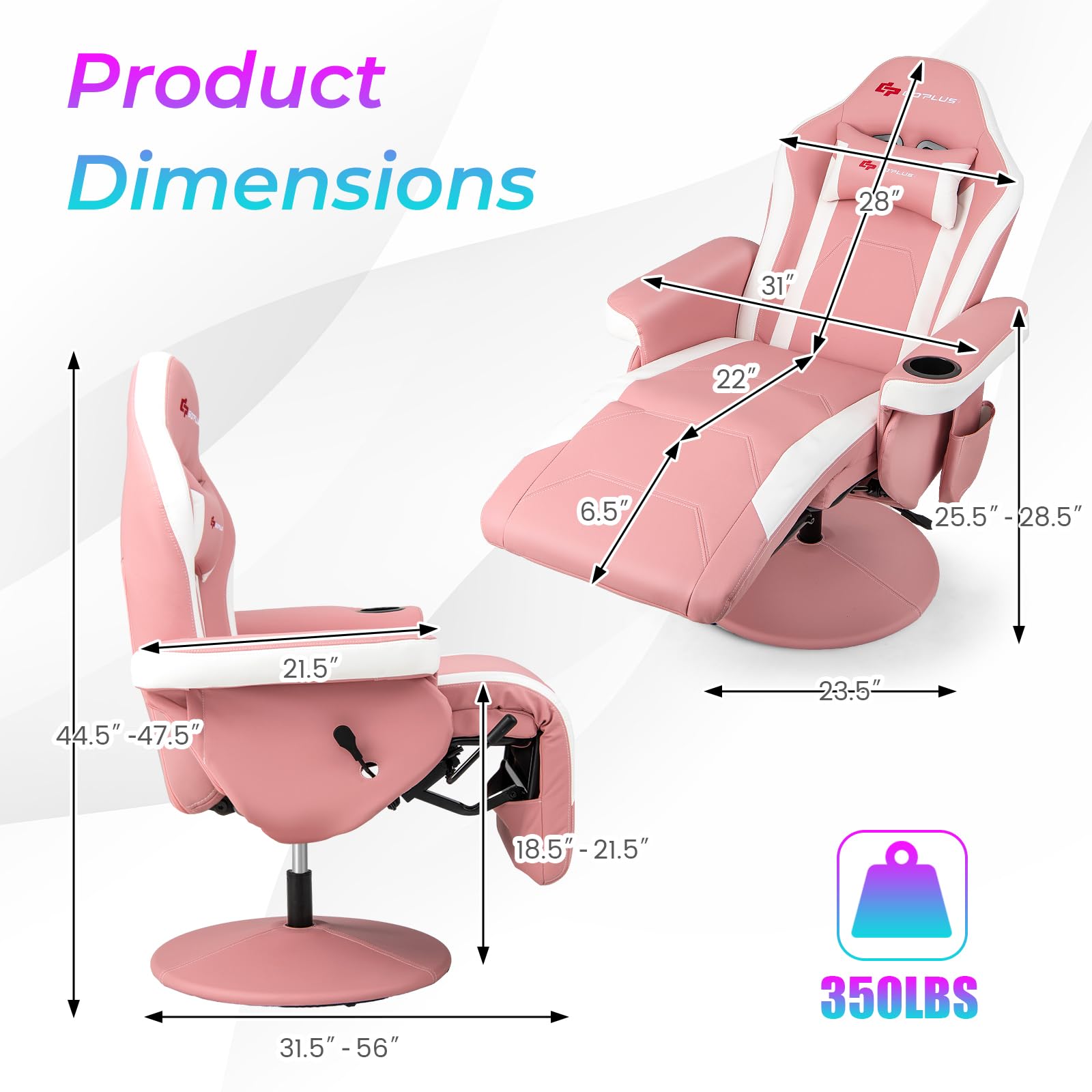 POWERSTONE Gaming Recliner, Adjustable Massage Gaming Chair - craques