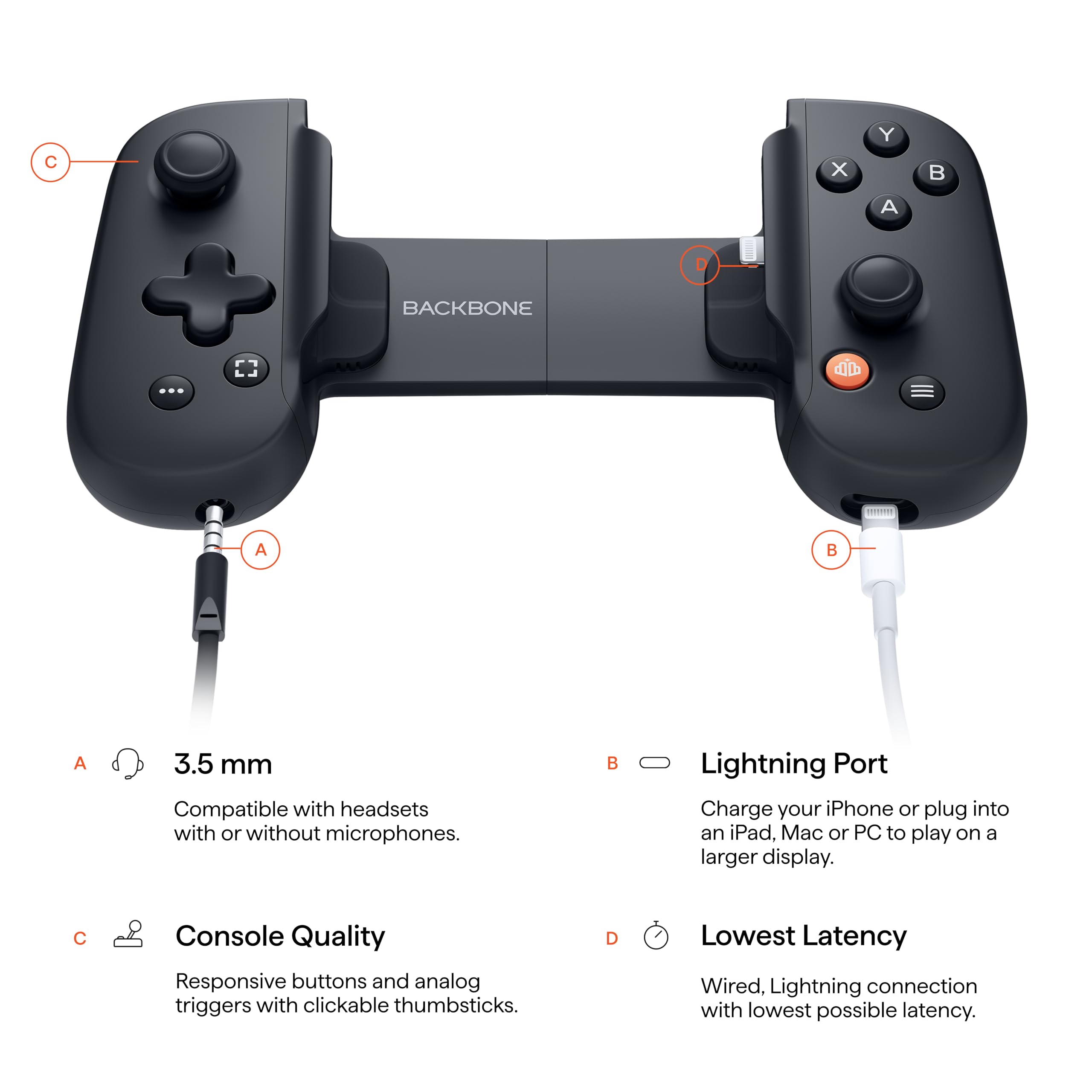 BACKBONE One Mobile Gaming Controller for Android and iPhone 15/16 Series (USB-C) - craques
