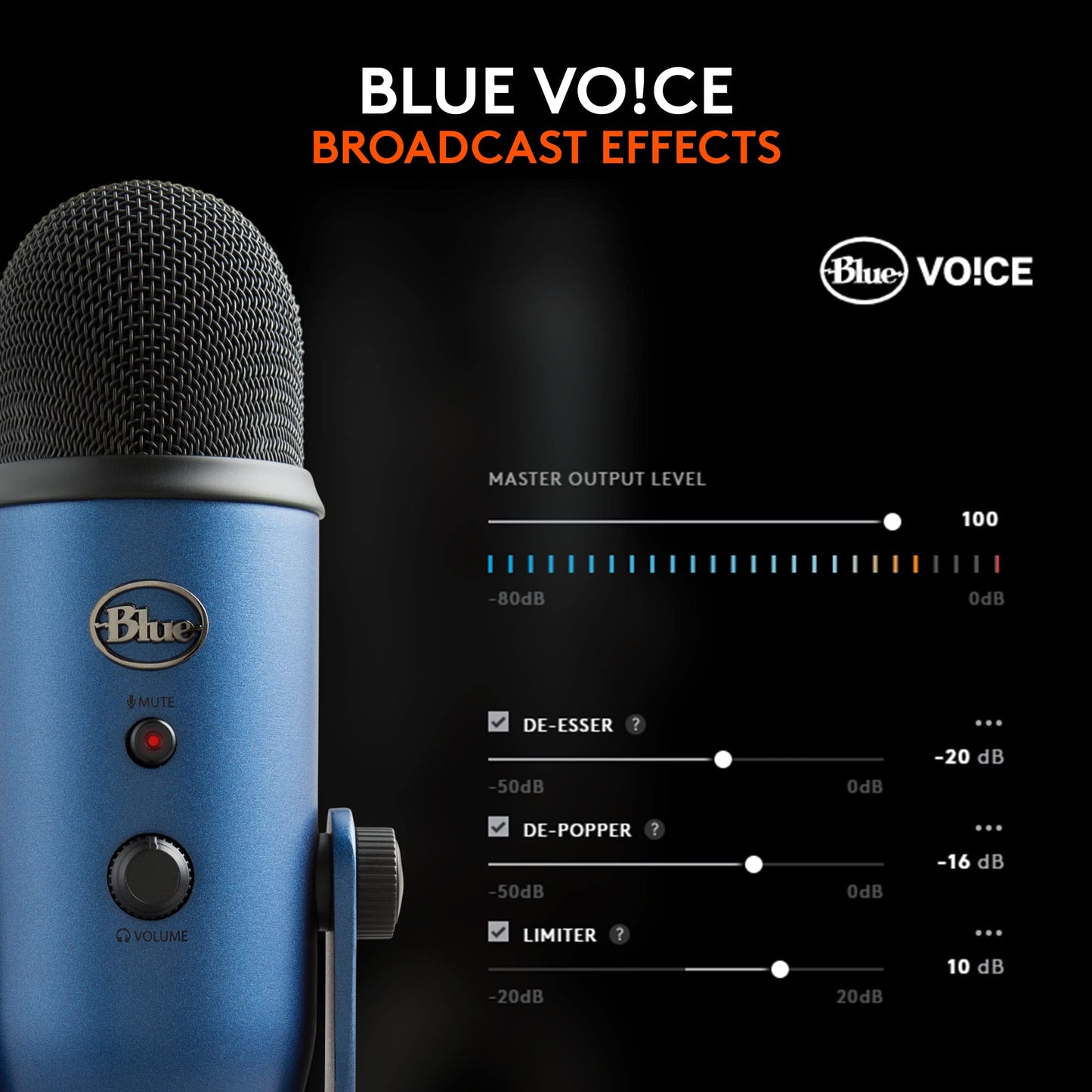 Blue Yeti USB Microphone for PC, Mac, Gaming, Recording, Streaming, Podcasting