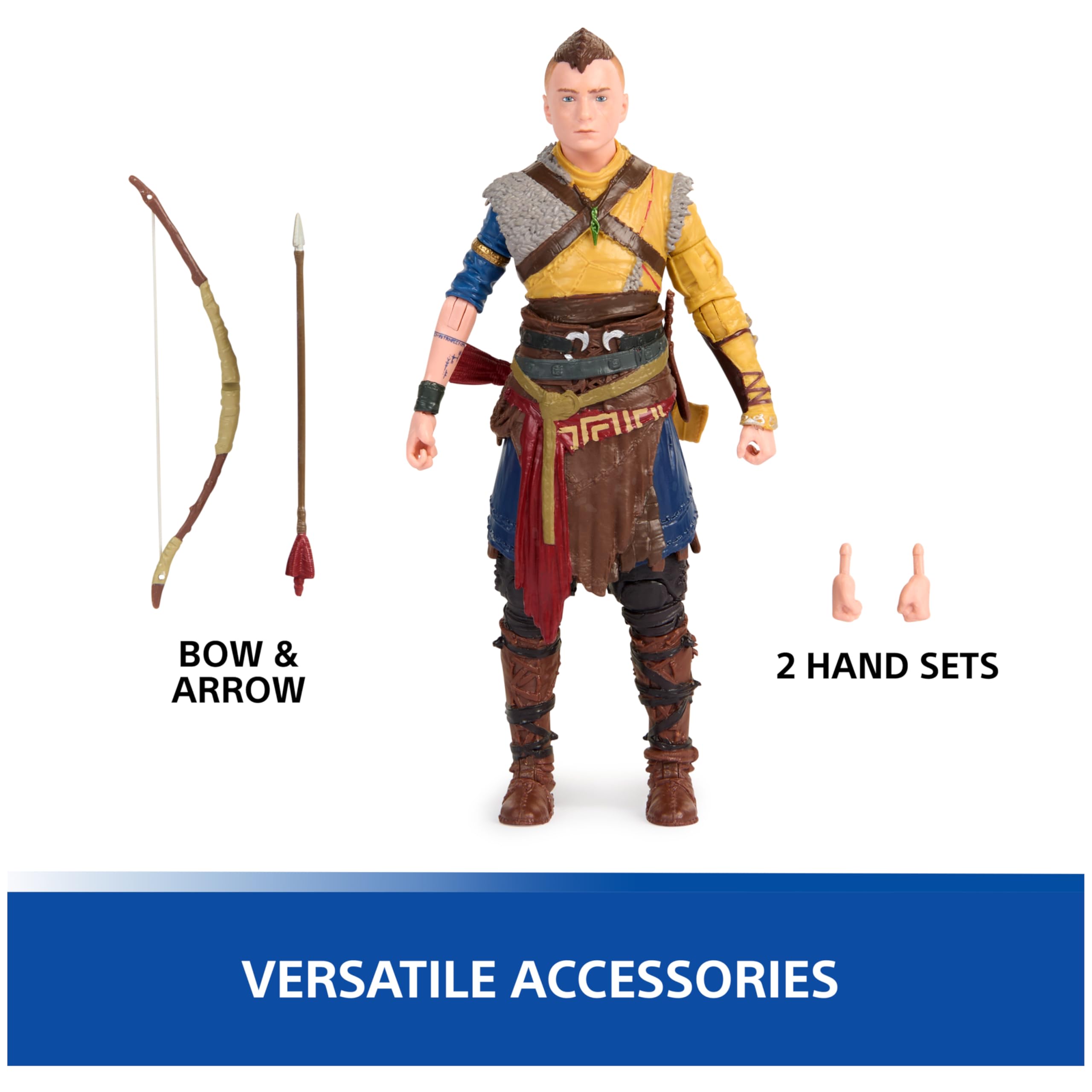 PlayStation God of War Ragnarök, 6” Kratos Action Figure with 5 Accessories, The Shapes Collection, for PS5 Fans & Collectors Ages 17+ - craques