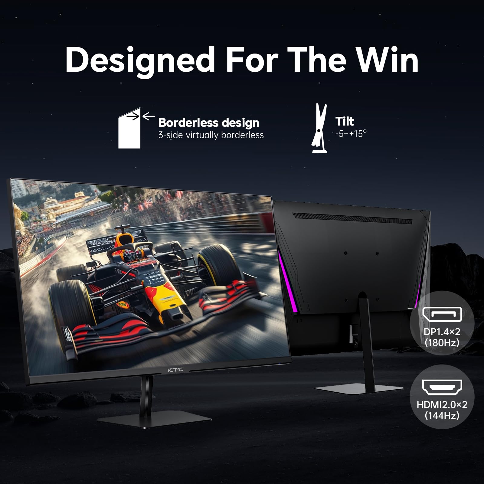 KTC 24 inch 190Hz/180Hz Gaming Monitor - craques