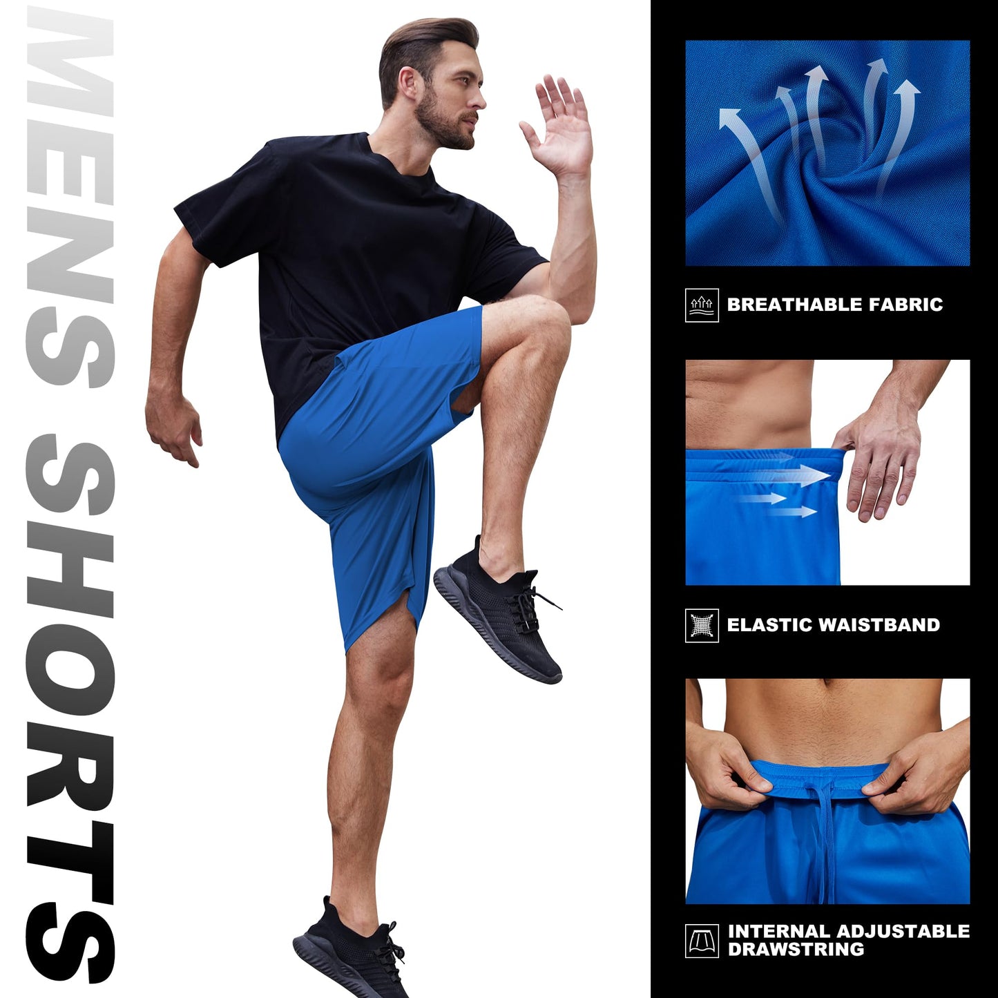 Men's Workout Shorts Gym Athletic Running Shorts