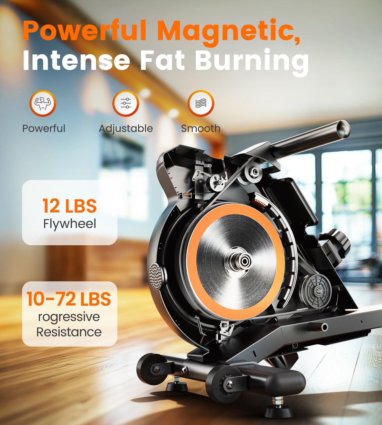 YOSUDA Magnetic Rowing Machine - 350 LB Weight Capacity
