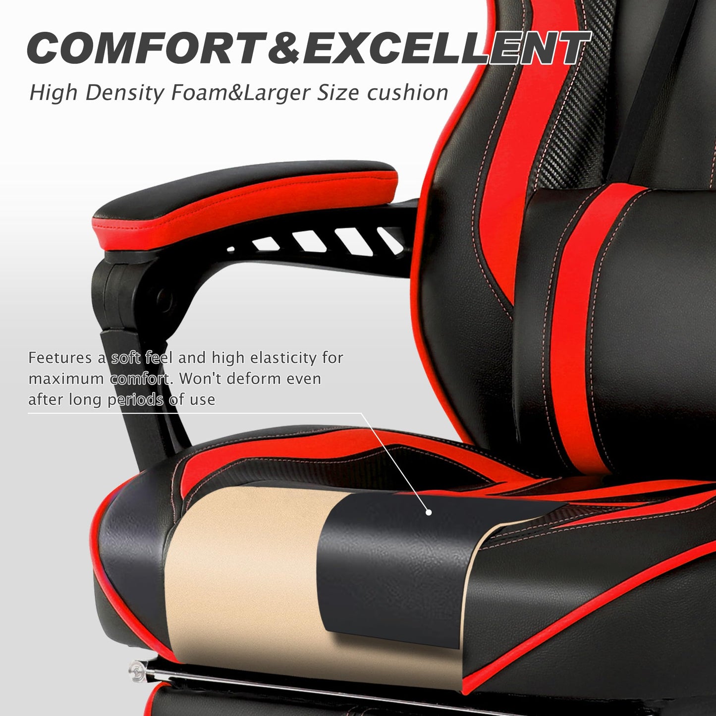 Vonesse Gaming Chair with Footrest Computer Chair