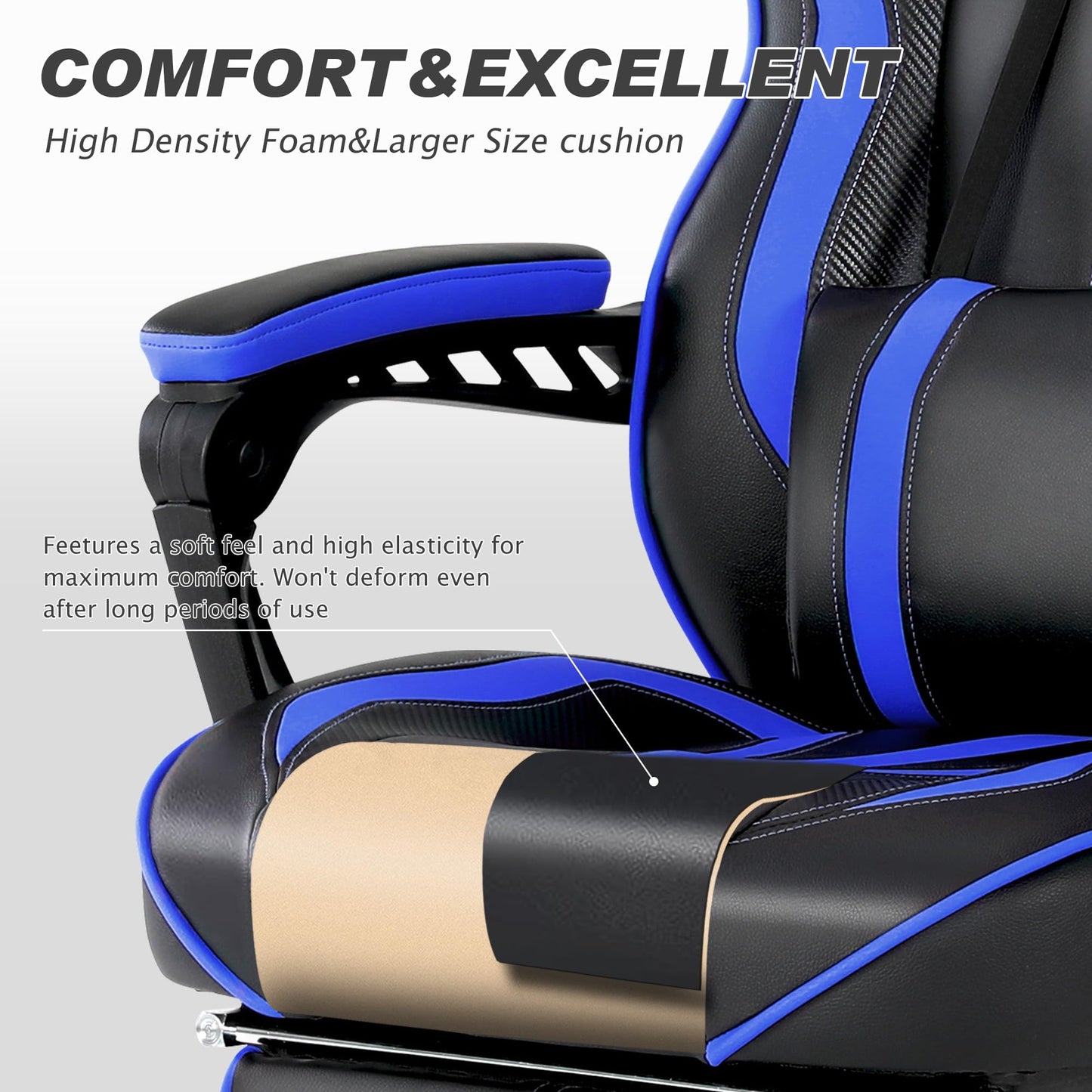 Vonesse Gaming Chair with Footrest Computer Chair