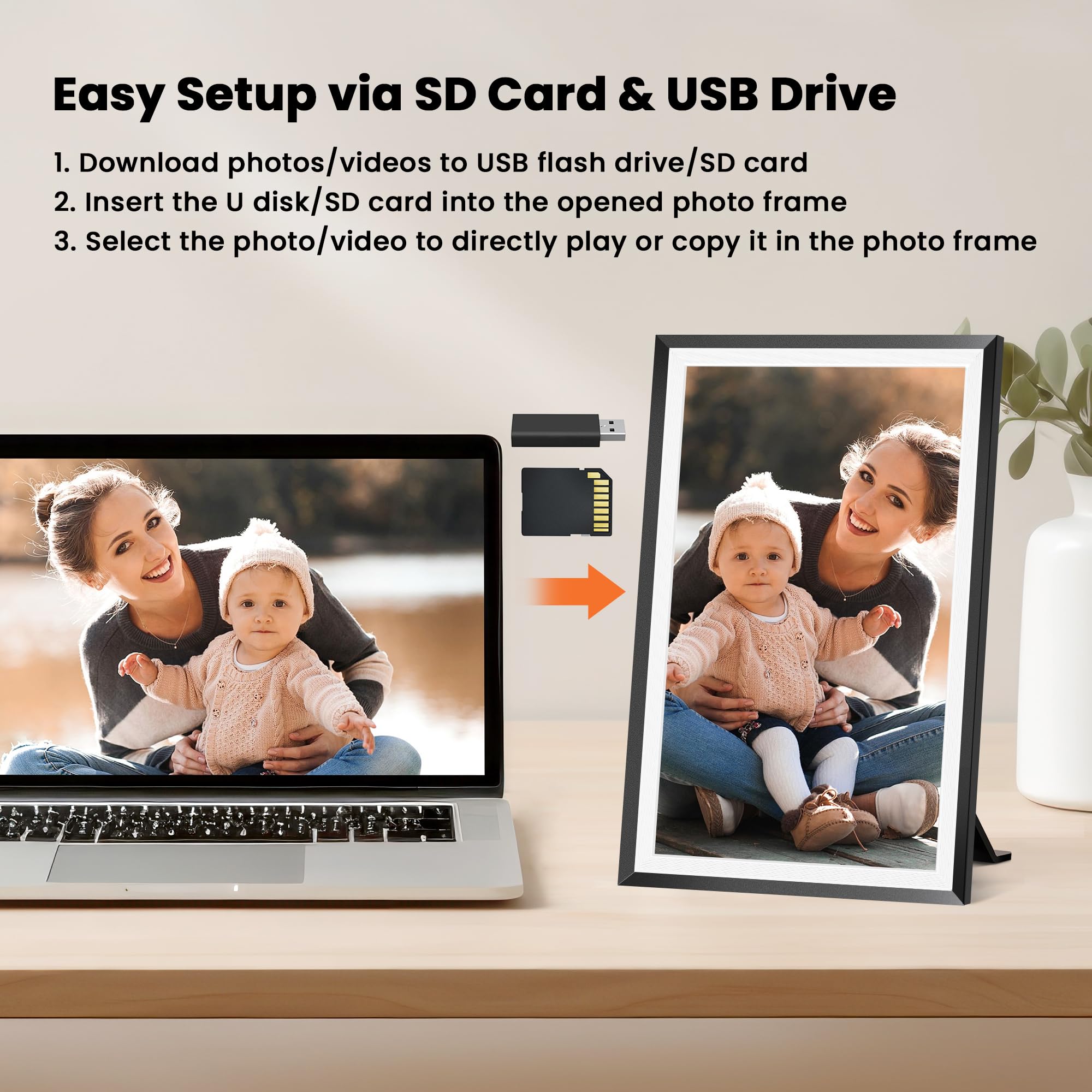 Craques Frameo WiFi Digital Picture Frame with Wood Finish craques