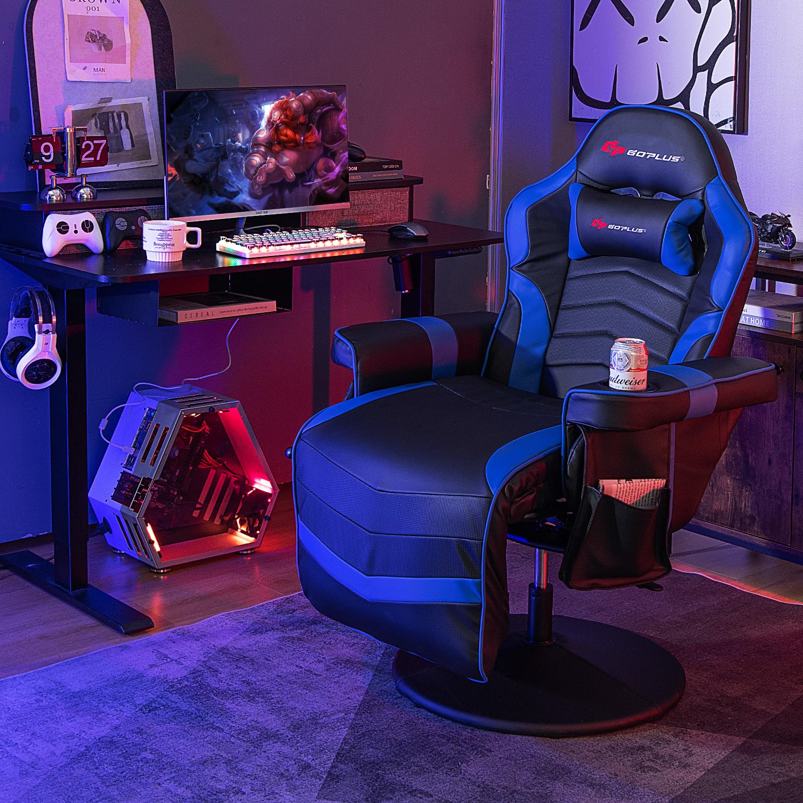 POWERSTONE Gaming Recliner, Adjustable Massage Gaming Chair - craques