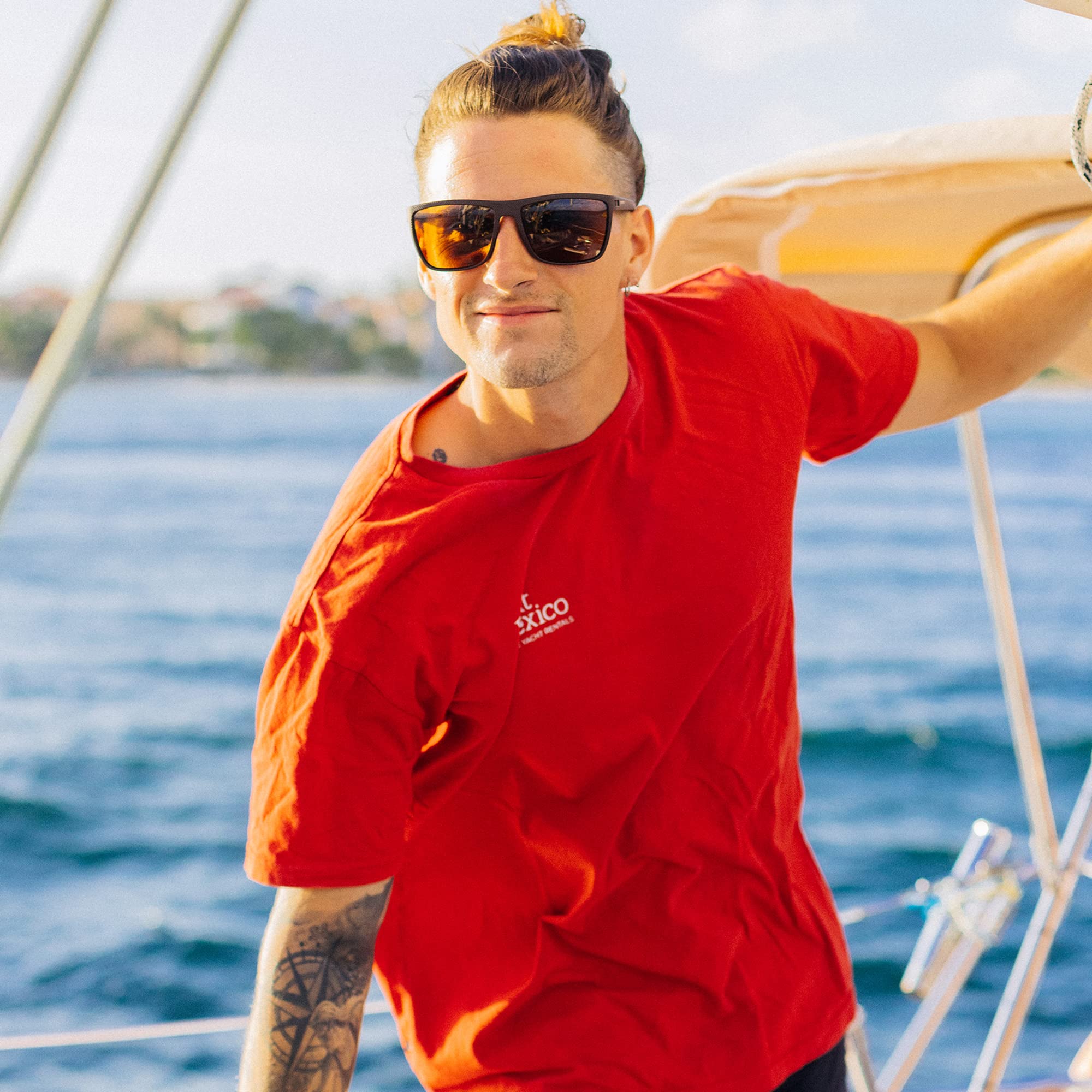 ZENOTTIC Polarized Sunglasses for Men Lightweight TR90 Frame UV400 Protection Square Sun Glasses craques