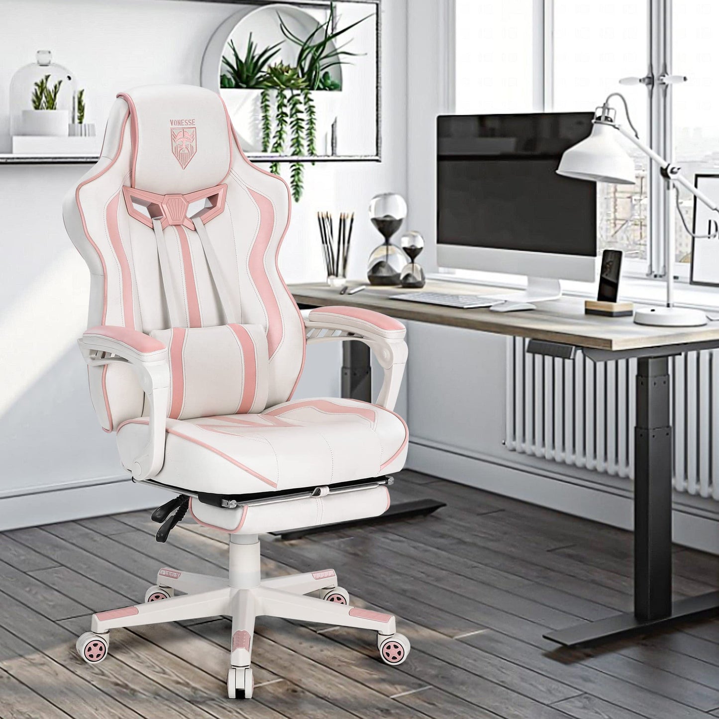 Vonesse Gaming Chair with Footrest Computer Chair