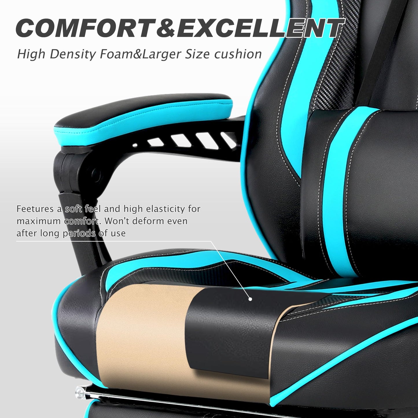 Vonesse Gaming Chair with Footrest Computer Chair