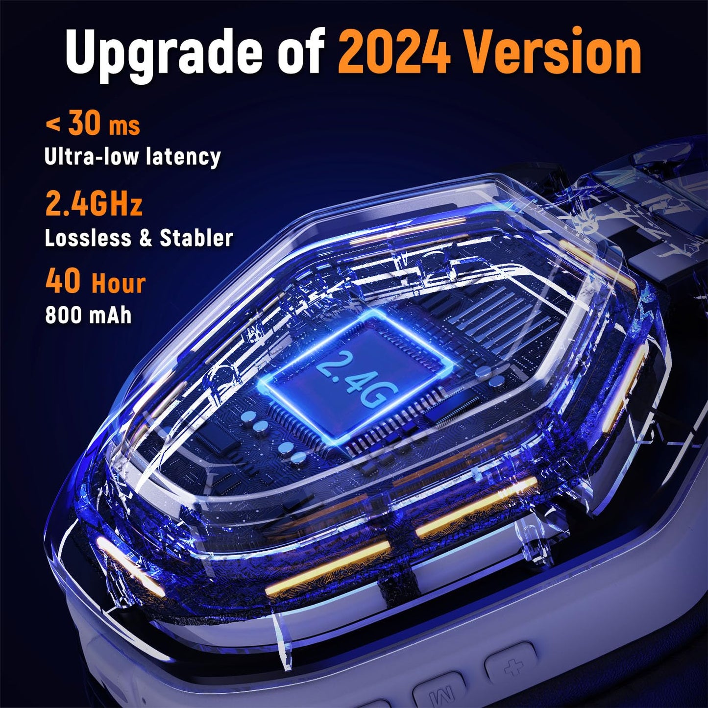 Ozeino Wireless Gaming Headset for PC, Ps5, Ps4 -USB & Type-C