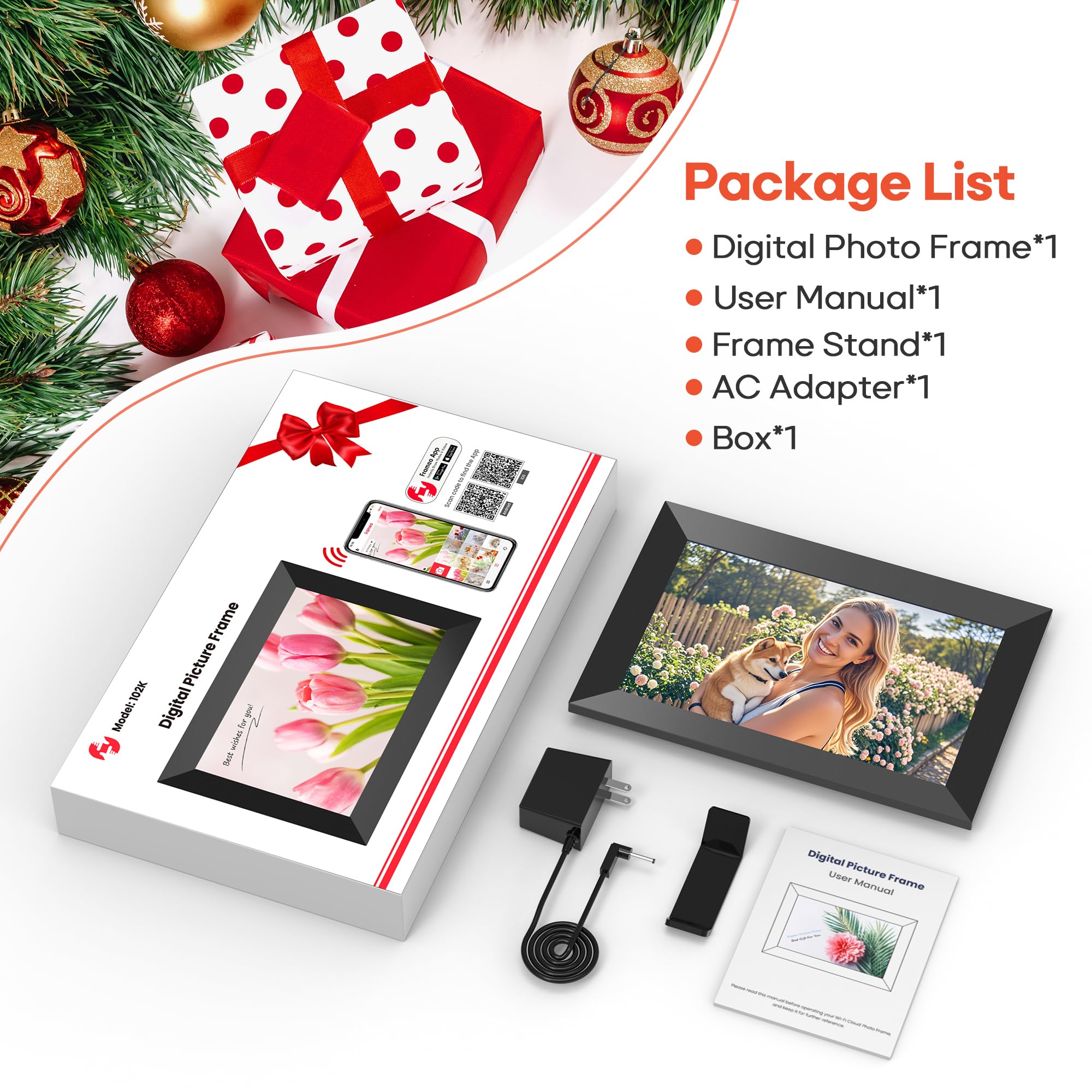 Craques Frameo WiFi Digital Picture Frame with Wood Finish craques