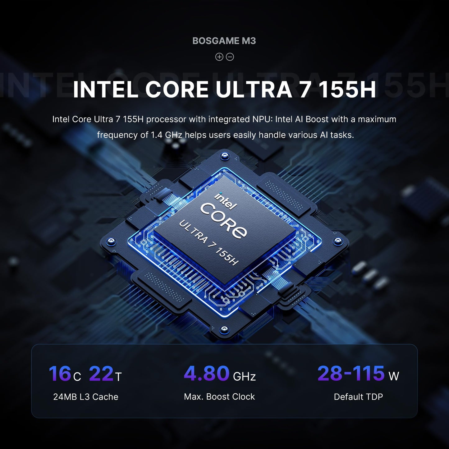 BOSGAME P4 Gaming Mini PC Ryzen 7 5700U 32GB RAM 1TB NVMe M.2 2280 SSD Windows 11 Pro Mini Computers