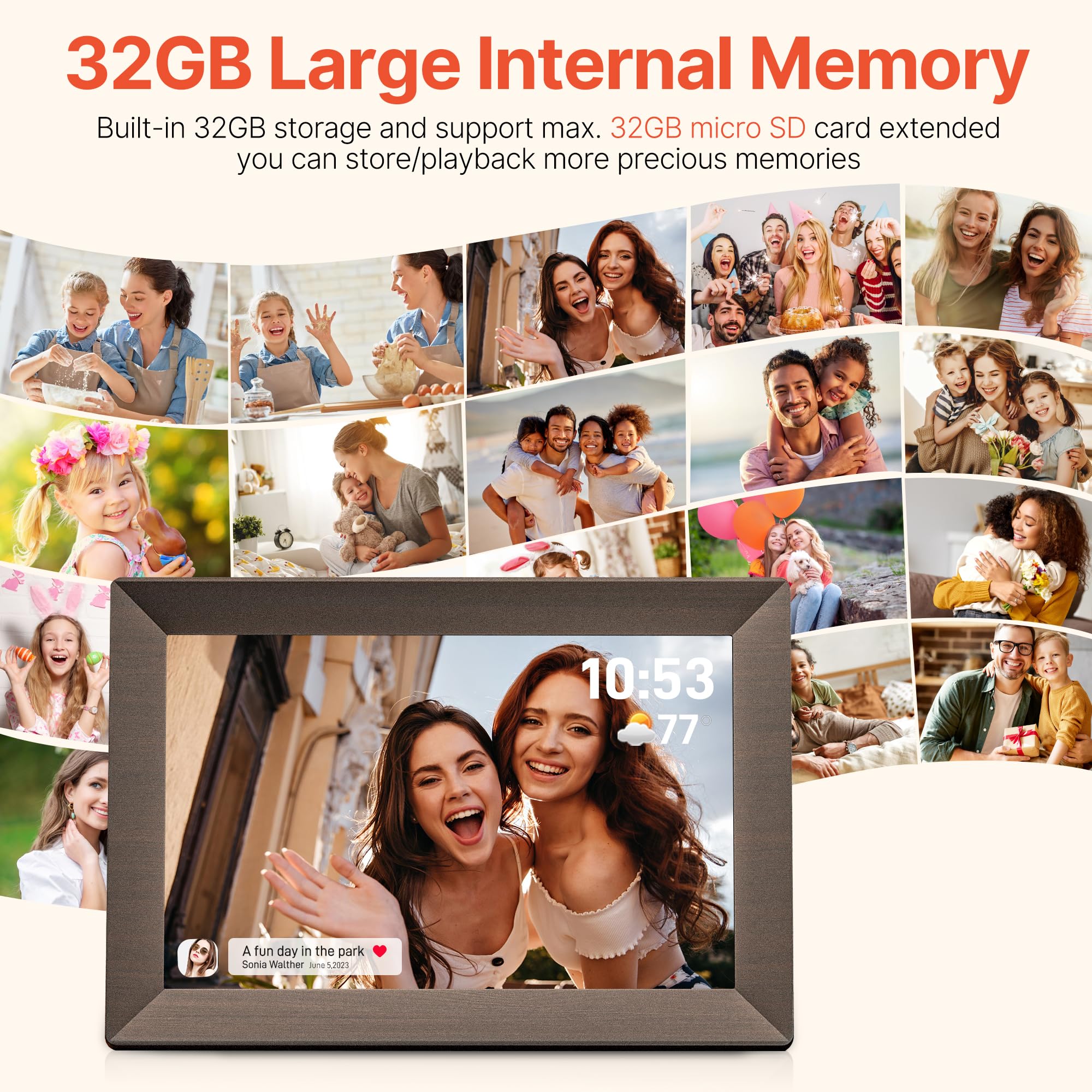 Craques Frameo WiFi Digital Picture Frame with Wood Finish craques