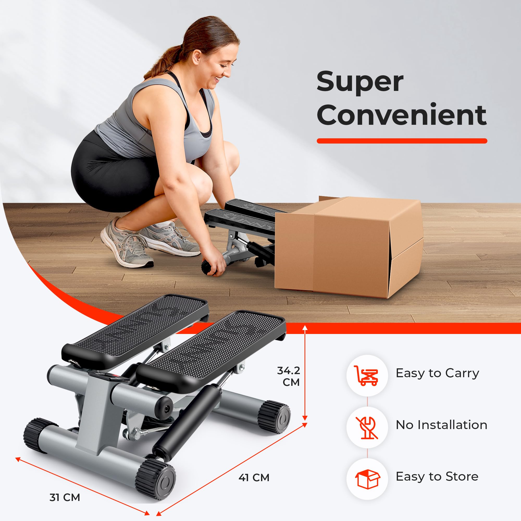 Sunny Health & Fitness Mini Stepper for Exercise at Home - craques
