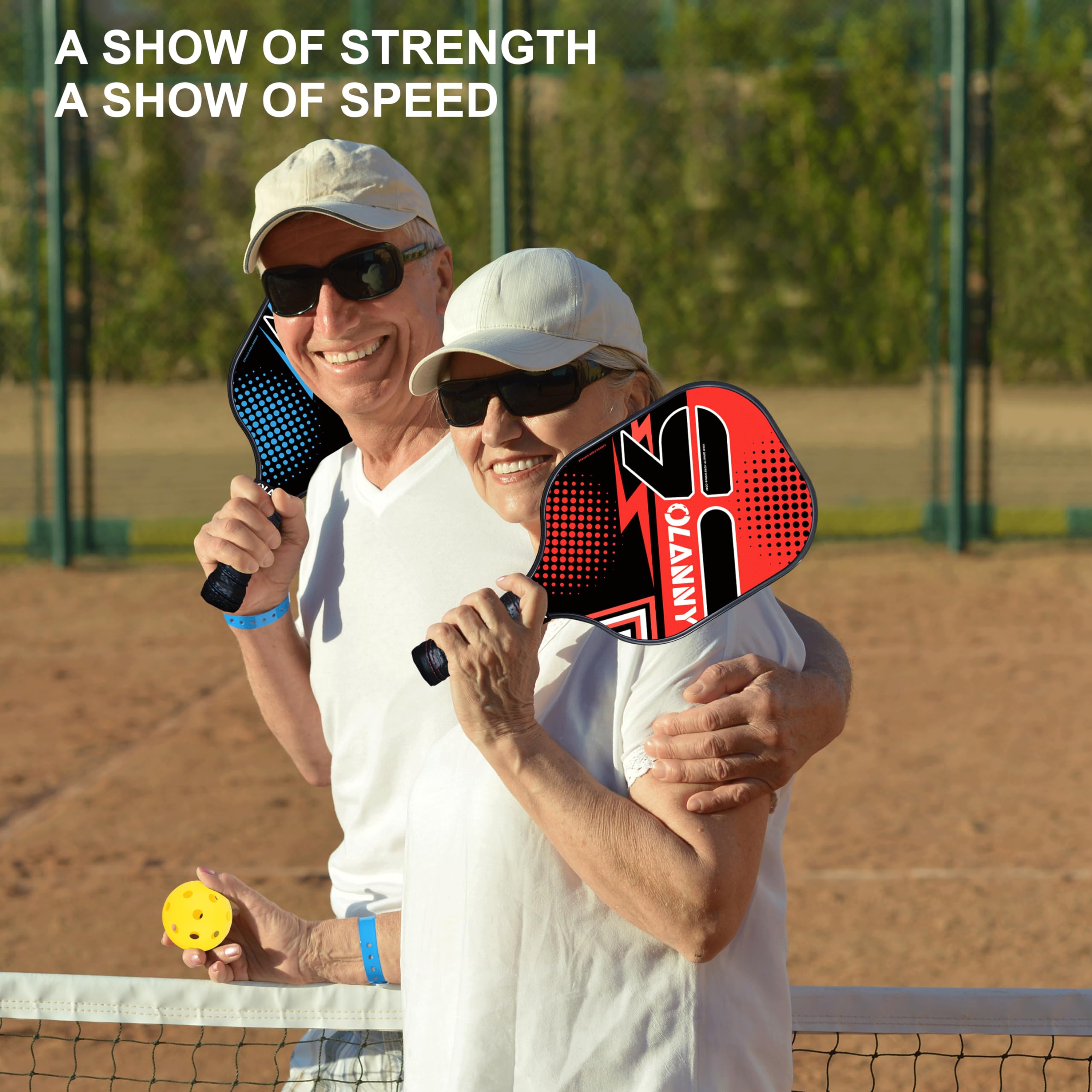 Graphite Pickleball Paddles 4 Pack - Premium Rackets Fiber Face - craques