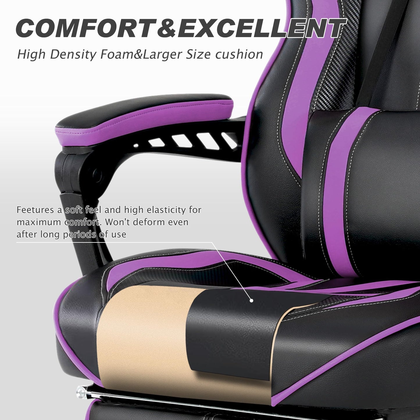 Vonesse Gaming Chair with Footrest Computer Chair