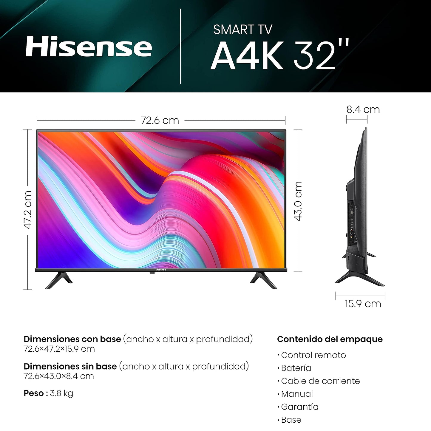 Hisense 32A4KV - 32" Smart Full Array HD VIDAA TV with DTS TruSurround (Canada Model) 2023