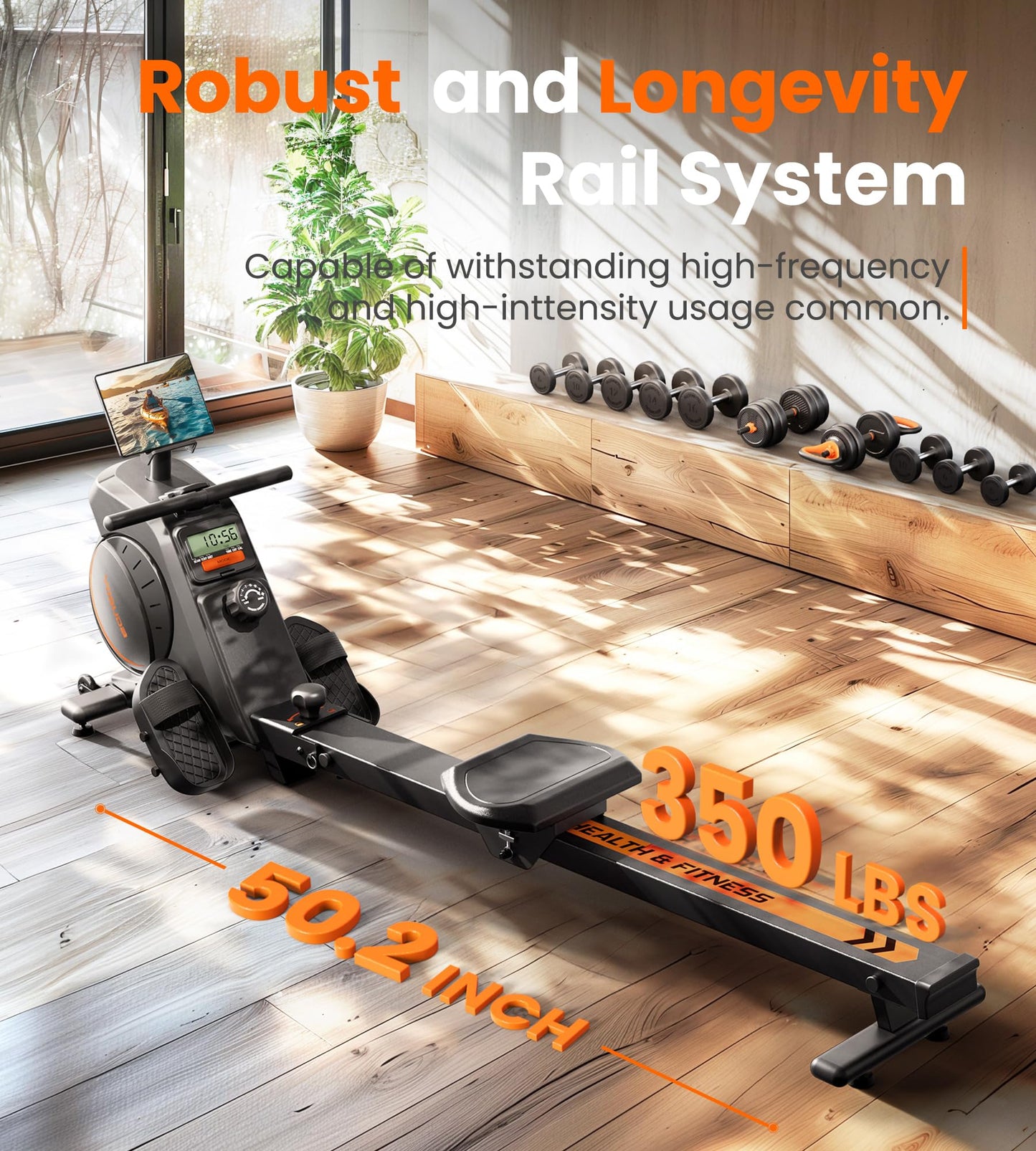 YOSUDA Magnetic Rowing Machine - 350 LB Weight Capacity