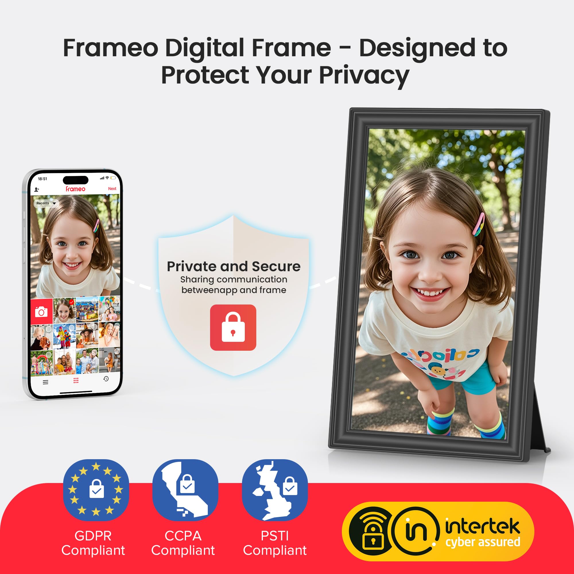 Craques Frameo WiFi Digital Picture Frame with Wood Finish craques
