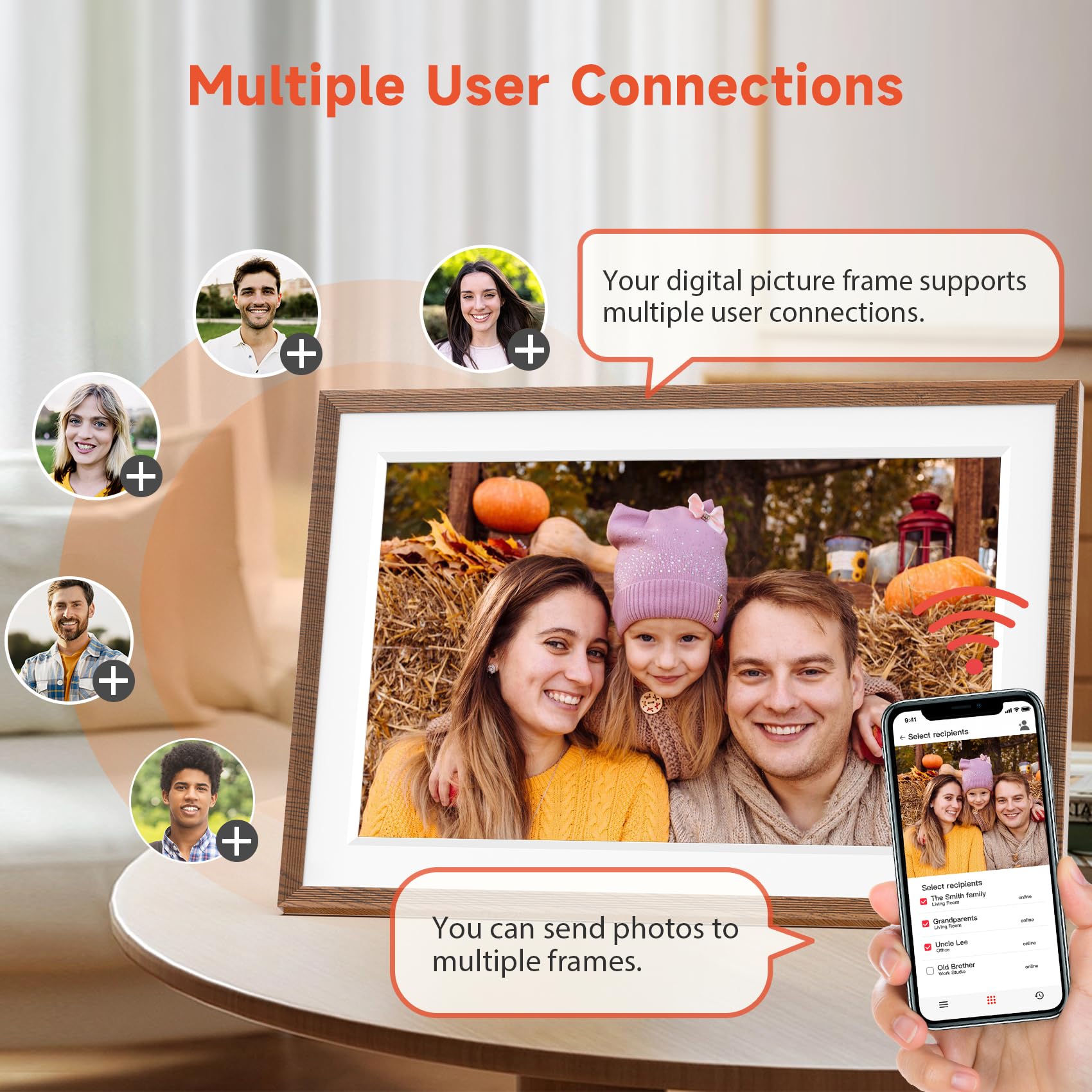 Craques Frameo WiFi Digital Picture Frame with Wood Finish craques