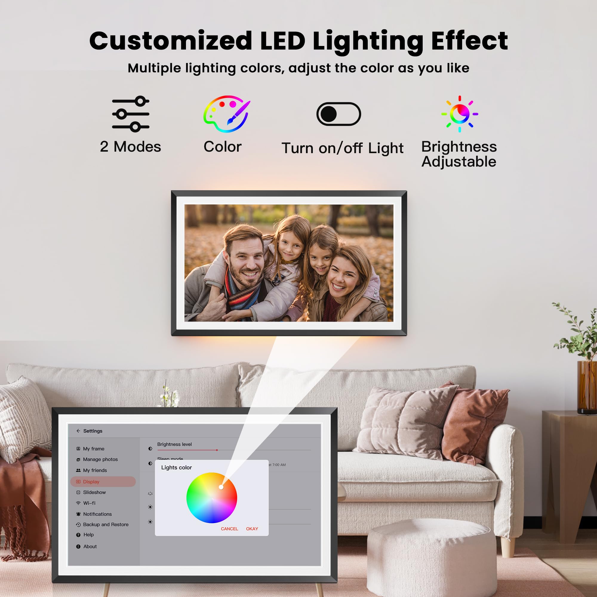 Craques Frameo WiFi Digital Picture Frame with Wood Finish craques