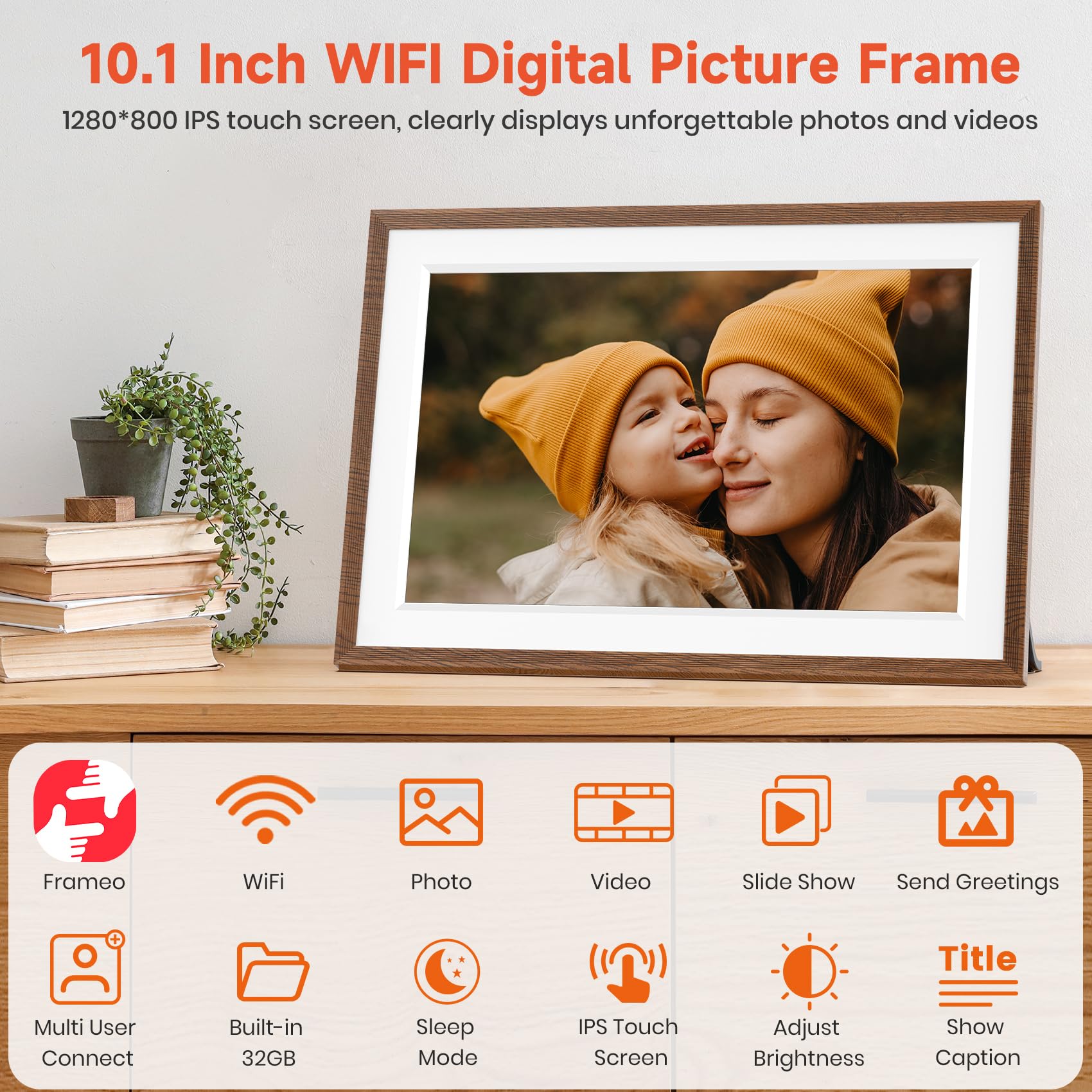 Craques Frameo WiFi Digital Picture Frame with Wood Finish craques